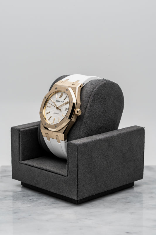 Audemars Piguet Royal Oak 15300OR Rose Gold, White Dial