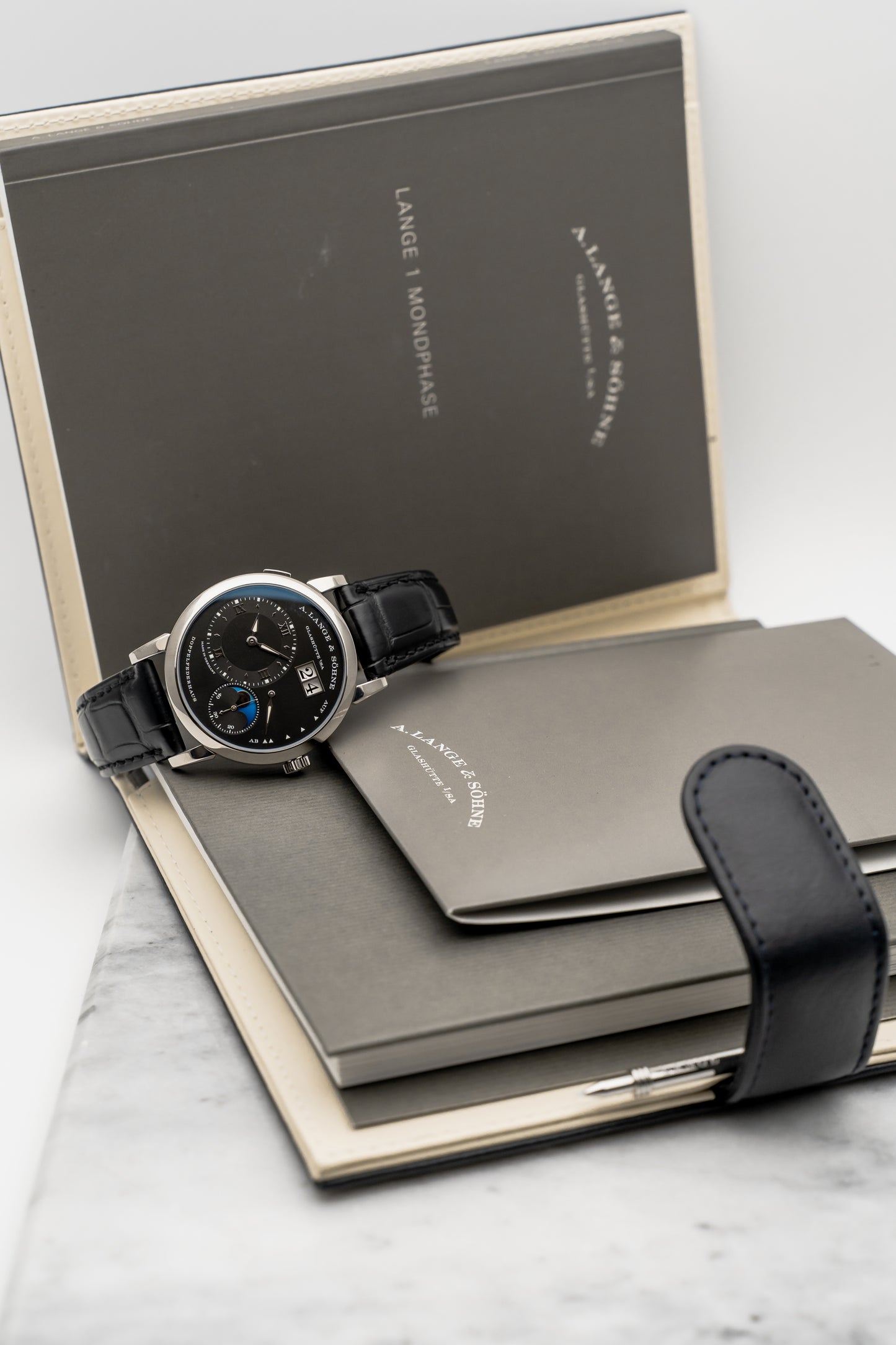 A. Lange & Söhne Lange 1 Moon Phase 192.029 White Gold, Black Dial