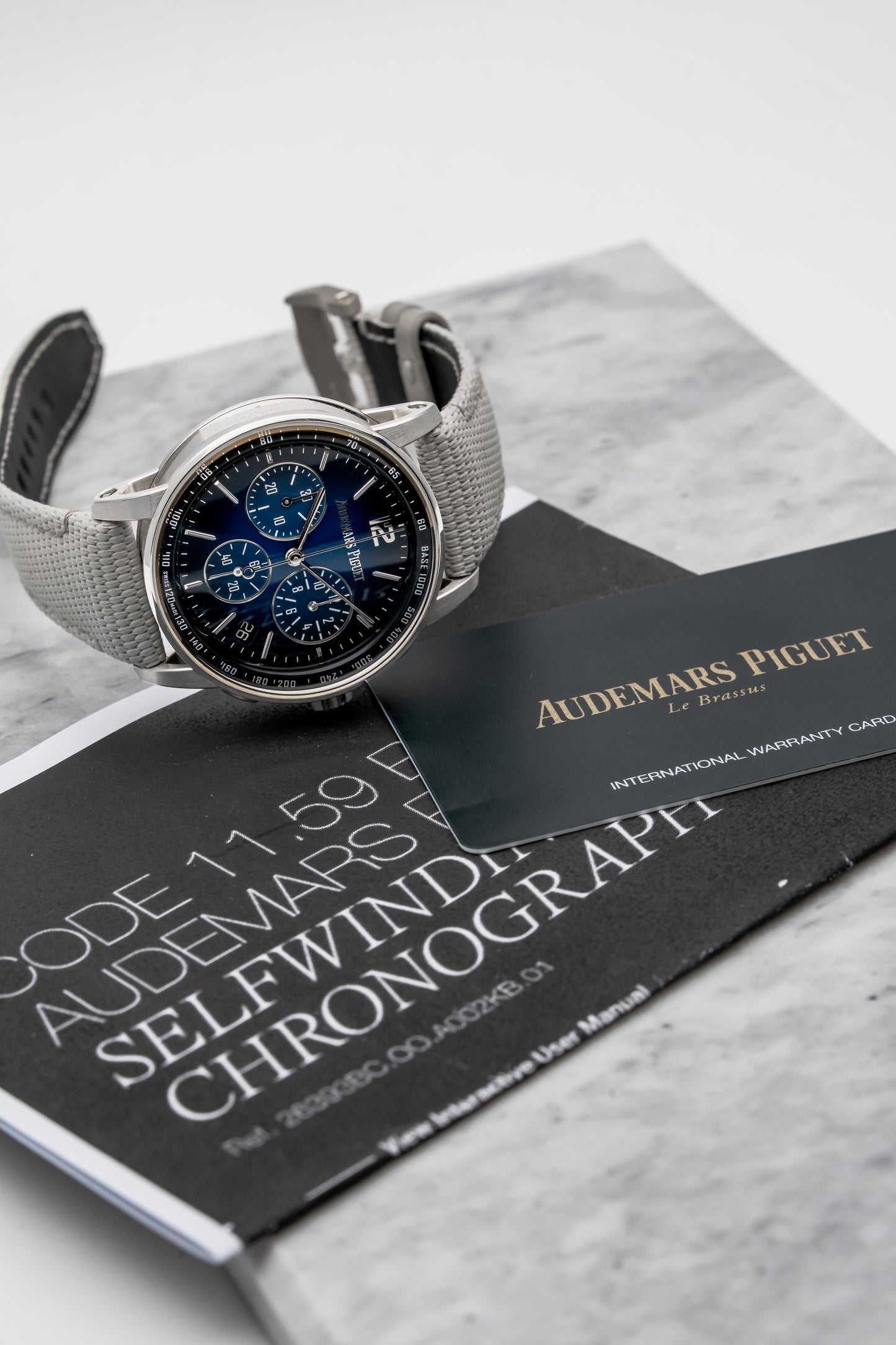 Audemars Piguet Code 11.59 Blue Chronograph 26393BC.OO.A002KB.01, Blue Dial