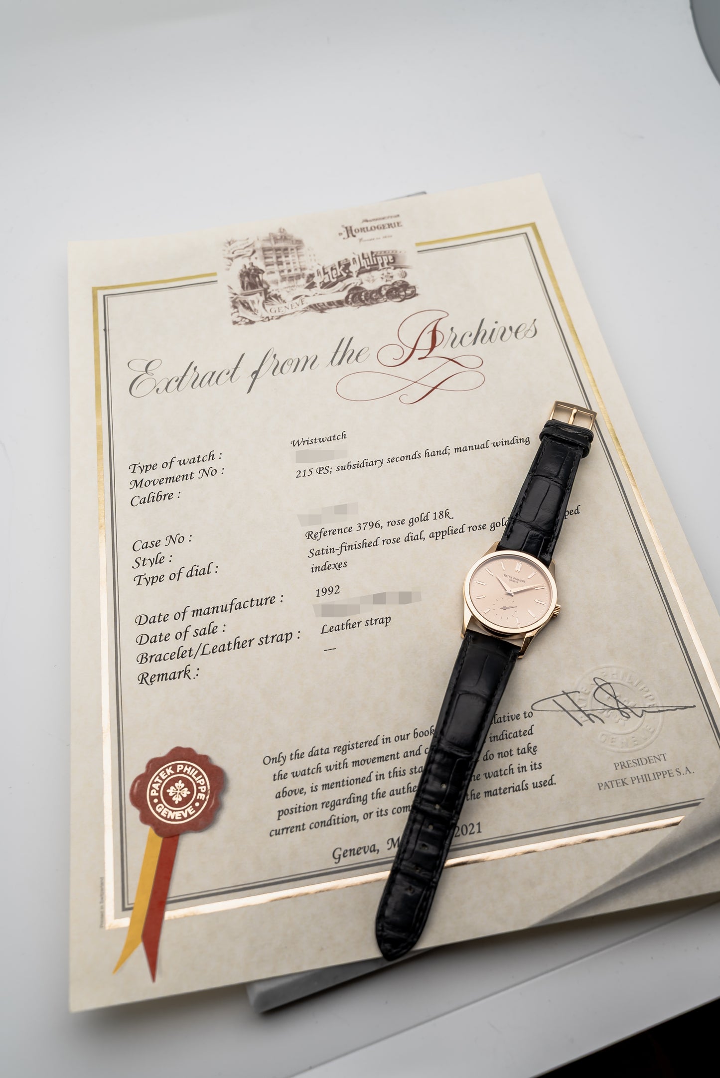 Patek Philippe Calatrava 3796R, Pink Dial
