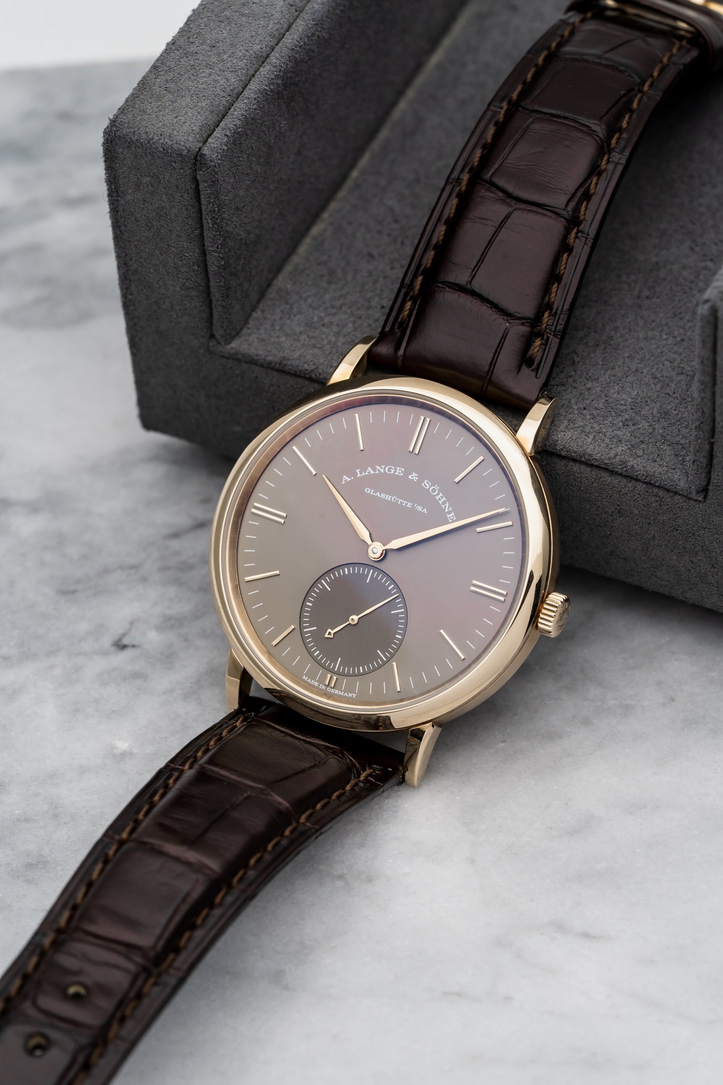 A. Lange & Söhne Saxonia 380.042 Rose Gold, Brown Dial