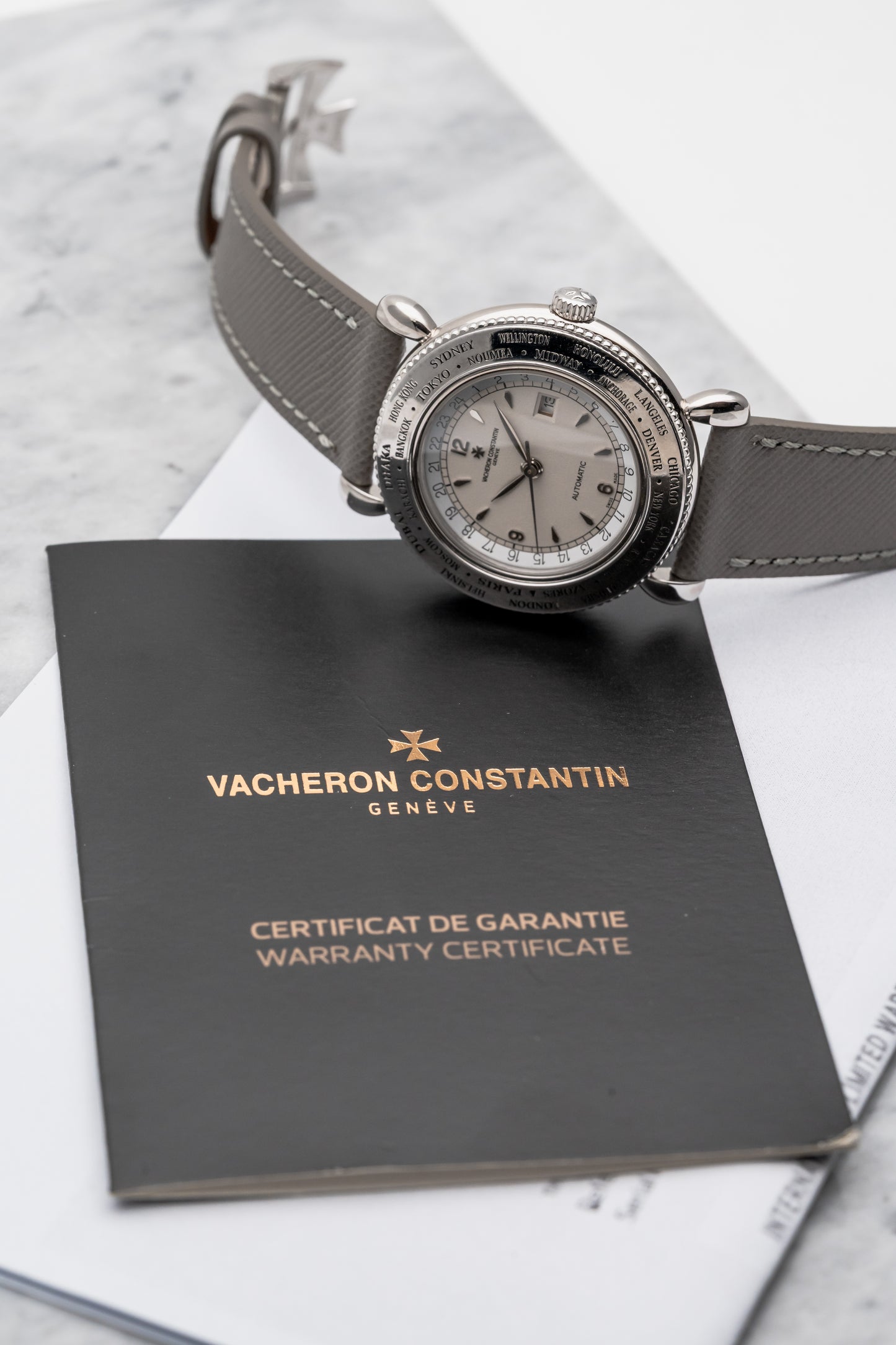 Vacheron Constantin Evasion World Time 48250/000G, Silver Dial, White Gold