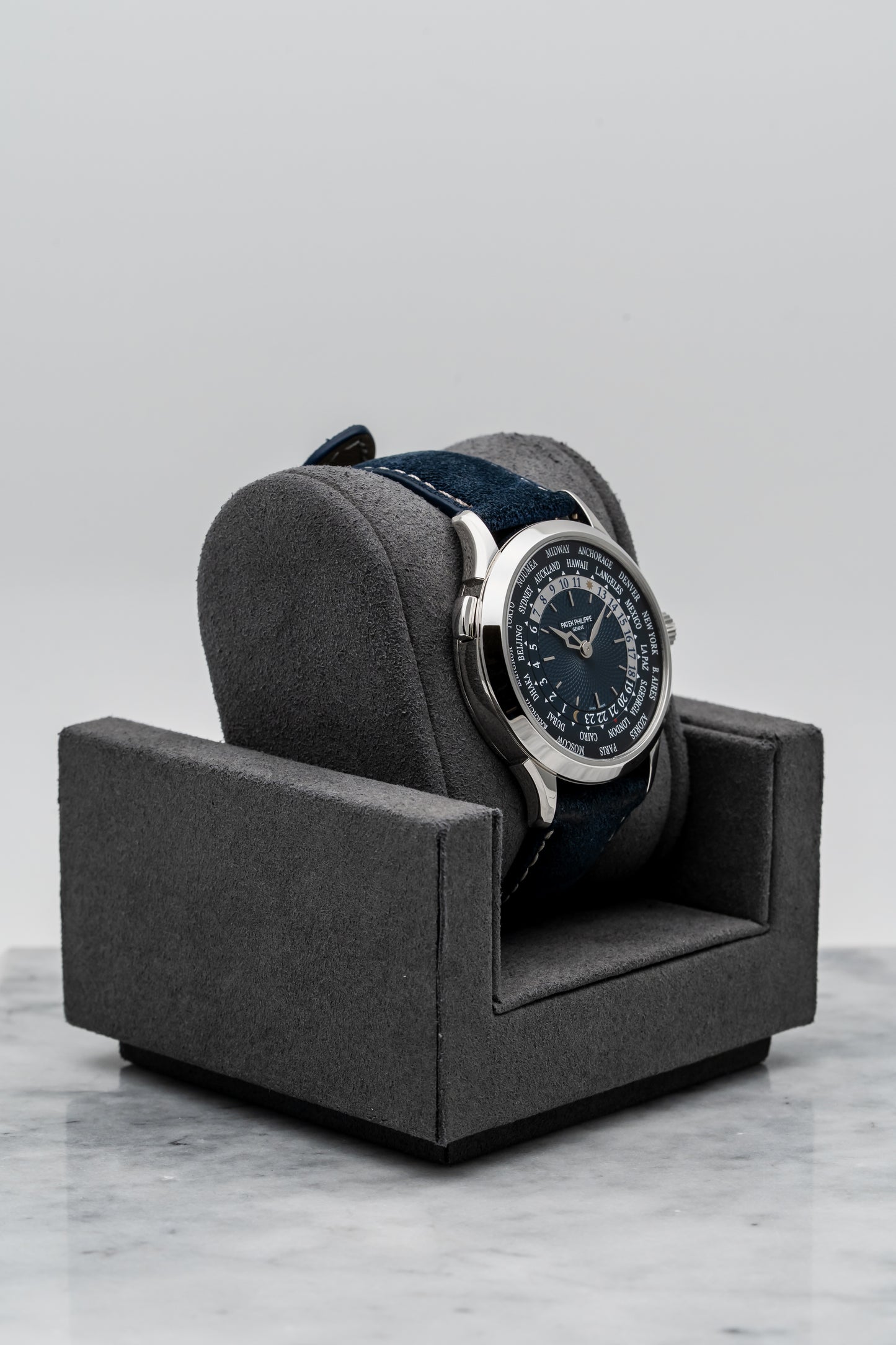 Patek Philippe World Time 5230P-001 Platinum with Blue Guilloché Dial