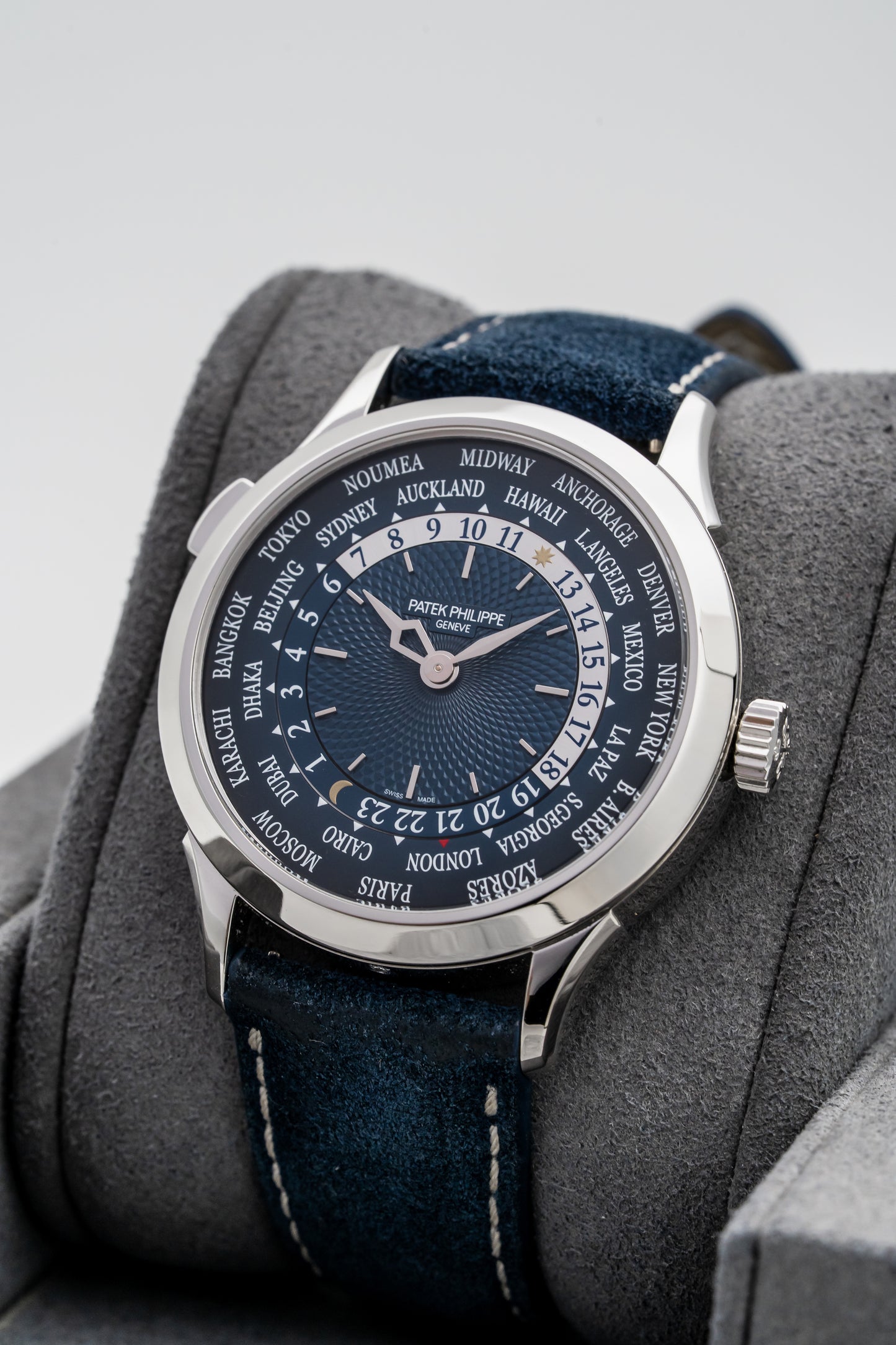 Patek Philippe World Time 5230P-001 Platinum with Blue Guilloché Dial