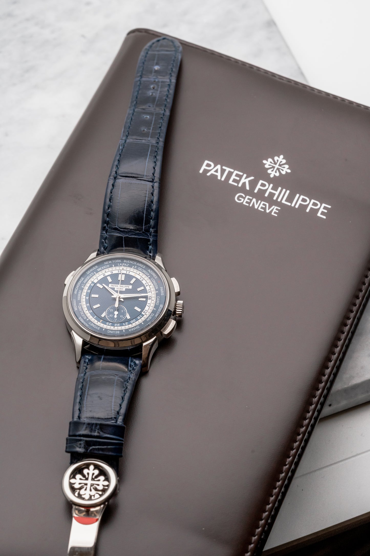 Patek Philippe World Time Chronograph 5930G, Blue Dial