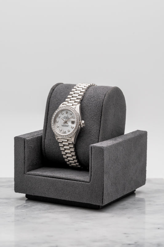 Rolex Datejust 26 69136NG Platinum Mother-of-Pearl Diamond Dial