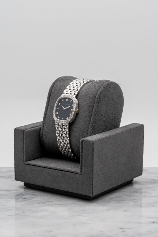 Audemars Piguet Ladies Cobra Black Dial Diamond Bezel White Gold Manual-Winding