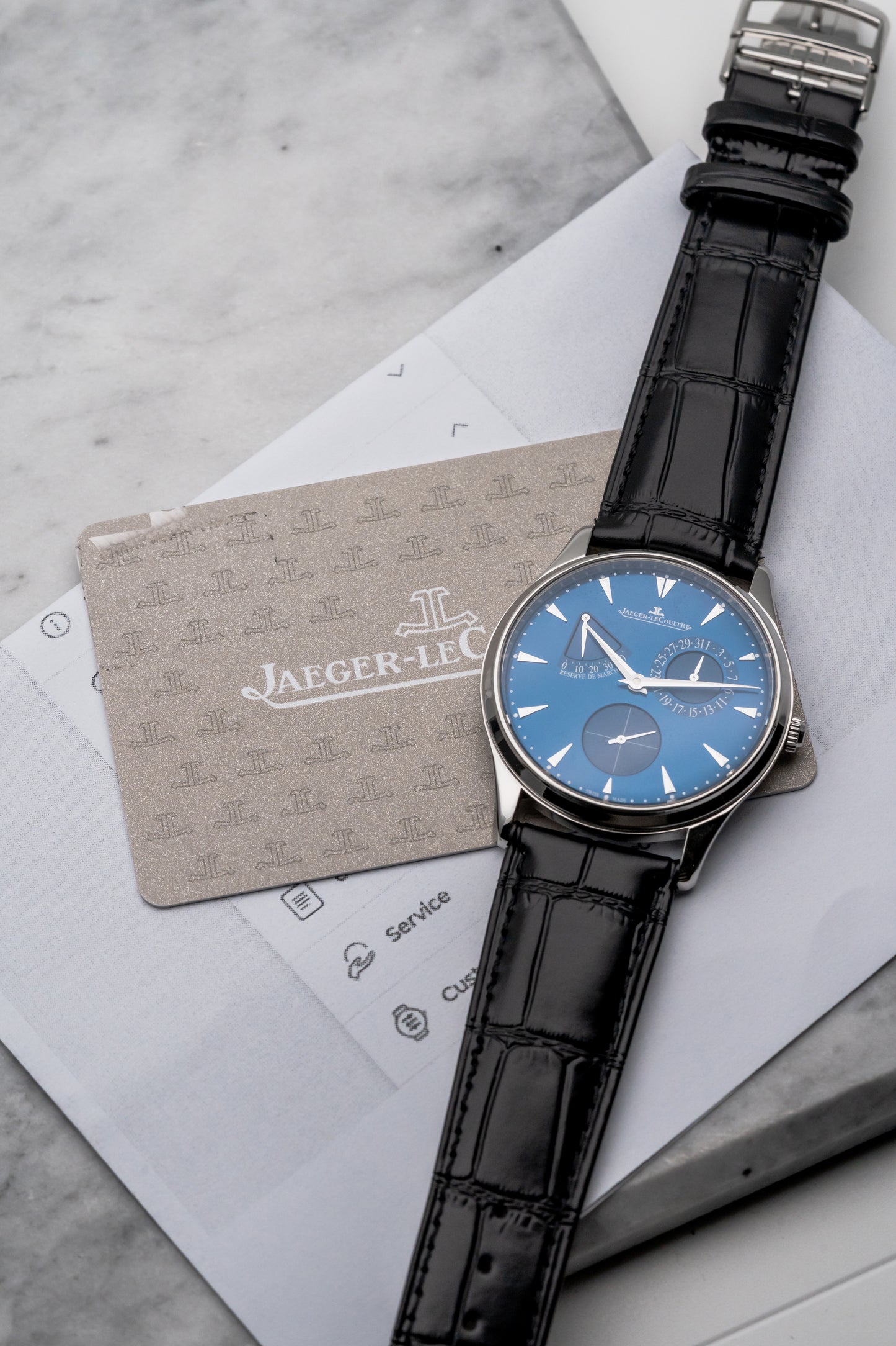Jaeger-LeCoultre Master Ultra Thin Reserve de Marche Q1378480 Blue Dial