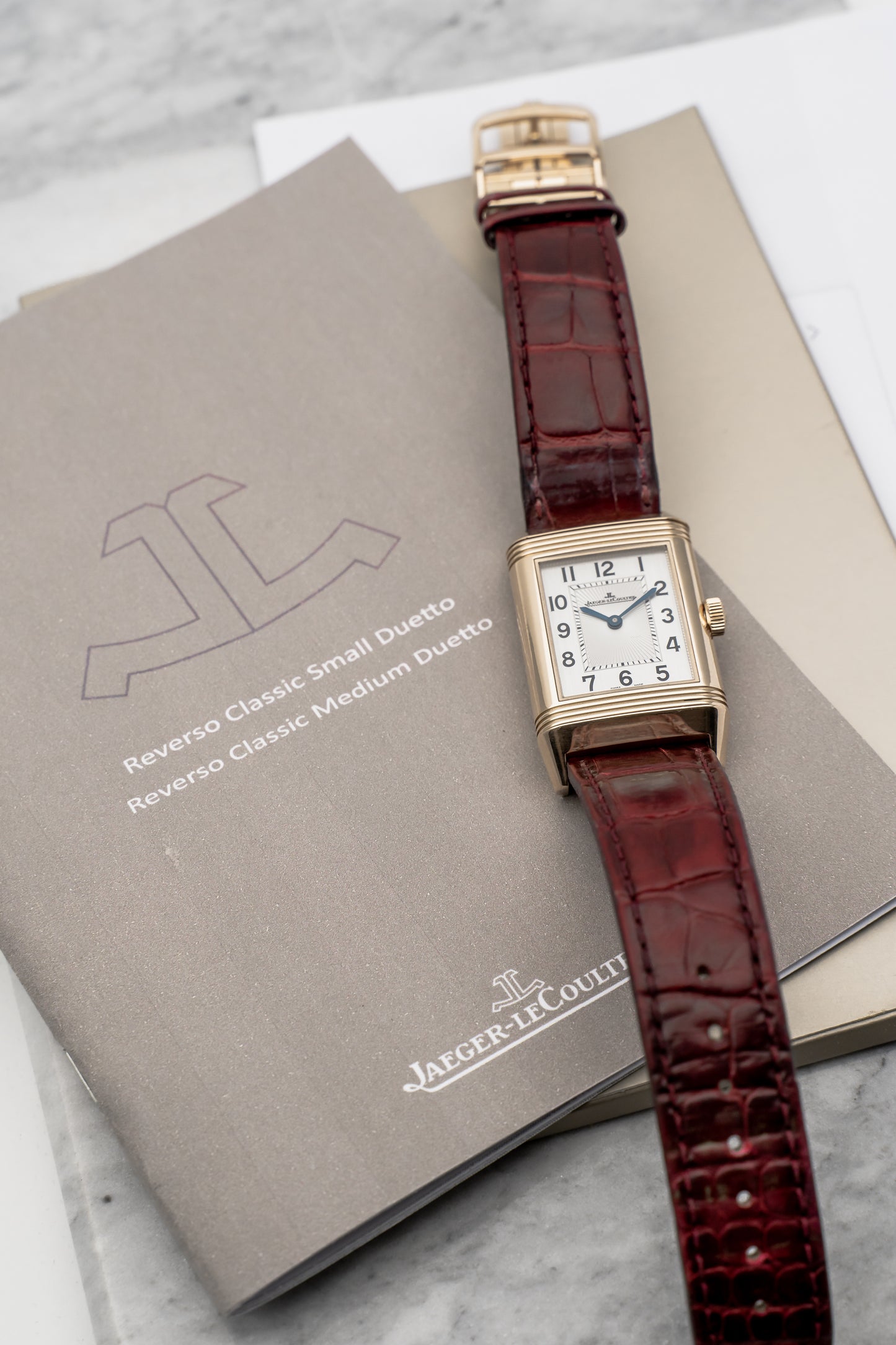 Jaeger-LeCoultre Reverso Duetto Q25824LE Rose Gold, Silver & Mother of Pearl Dial