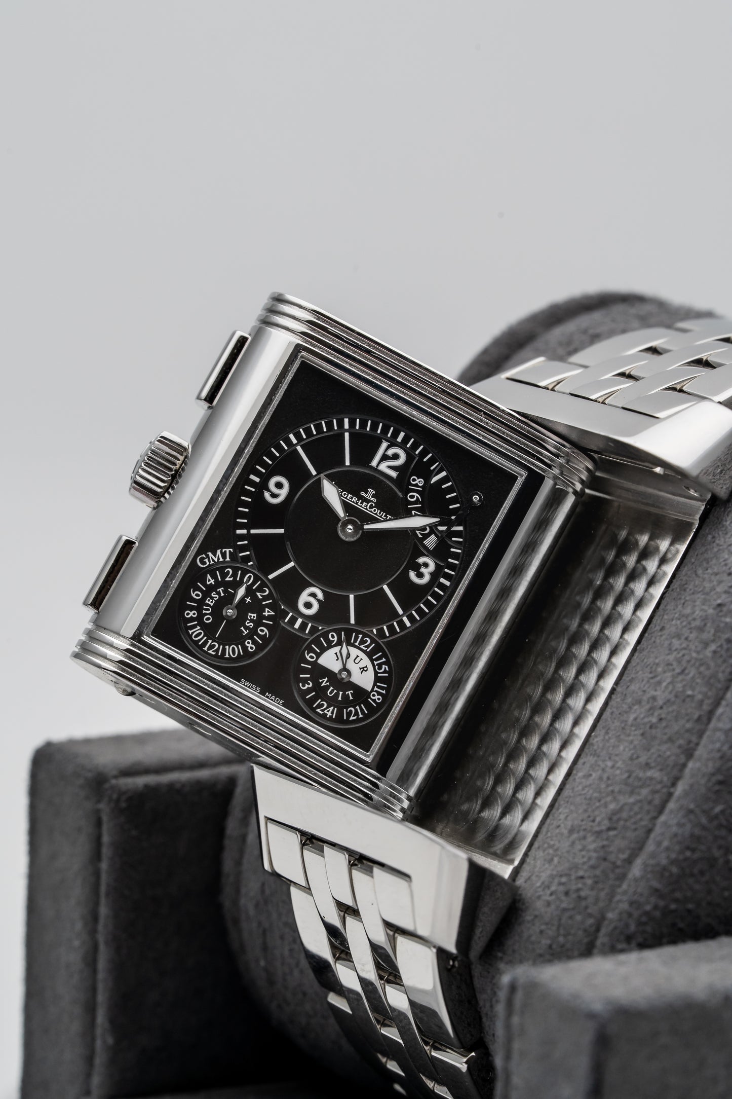 Jaeger-LeCoultre Reverso Duo Q3028120 – Stainless Steel, Silver & Black Dials