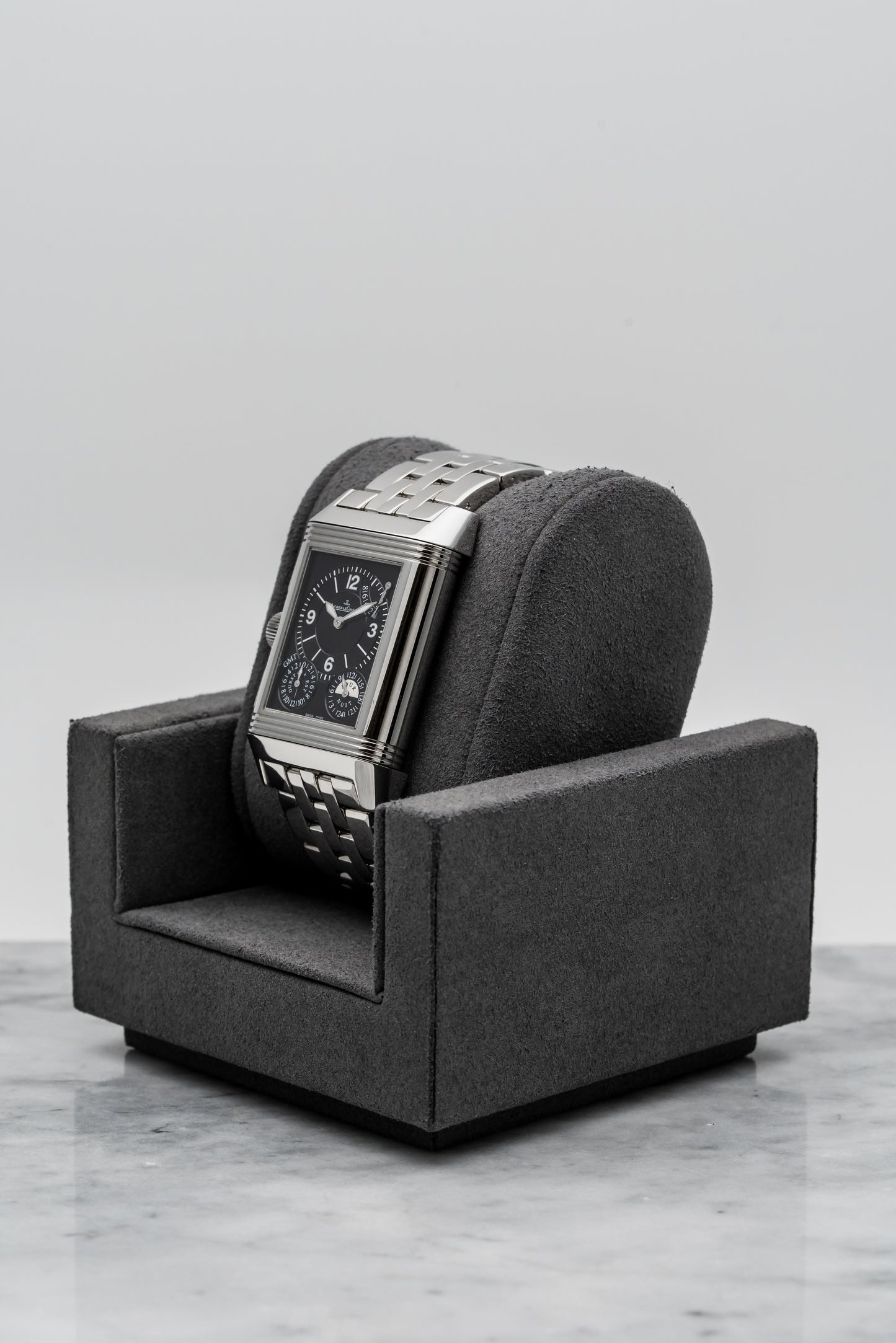 Jaeger-LeCoultre Reverso Duo Q3028120 – Stainless Steel, Silver & Black Dials