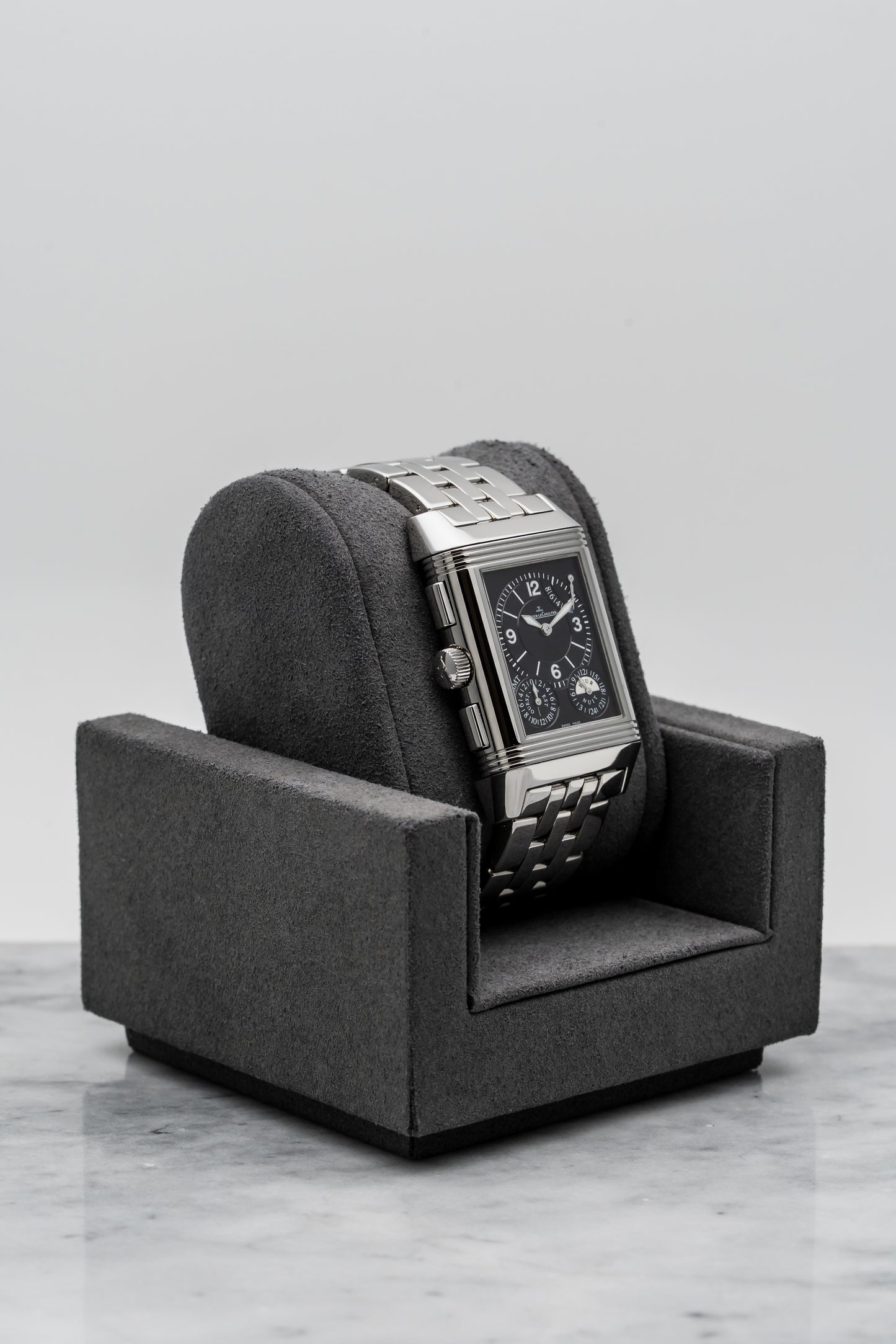 Jaeger-LeCoultre Reverso Duo Q3028120 – Stainless Steel, Silver & Black Dials