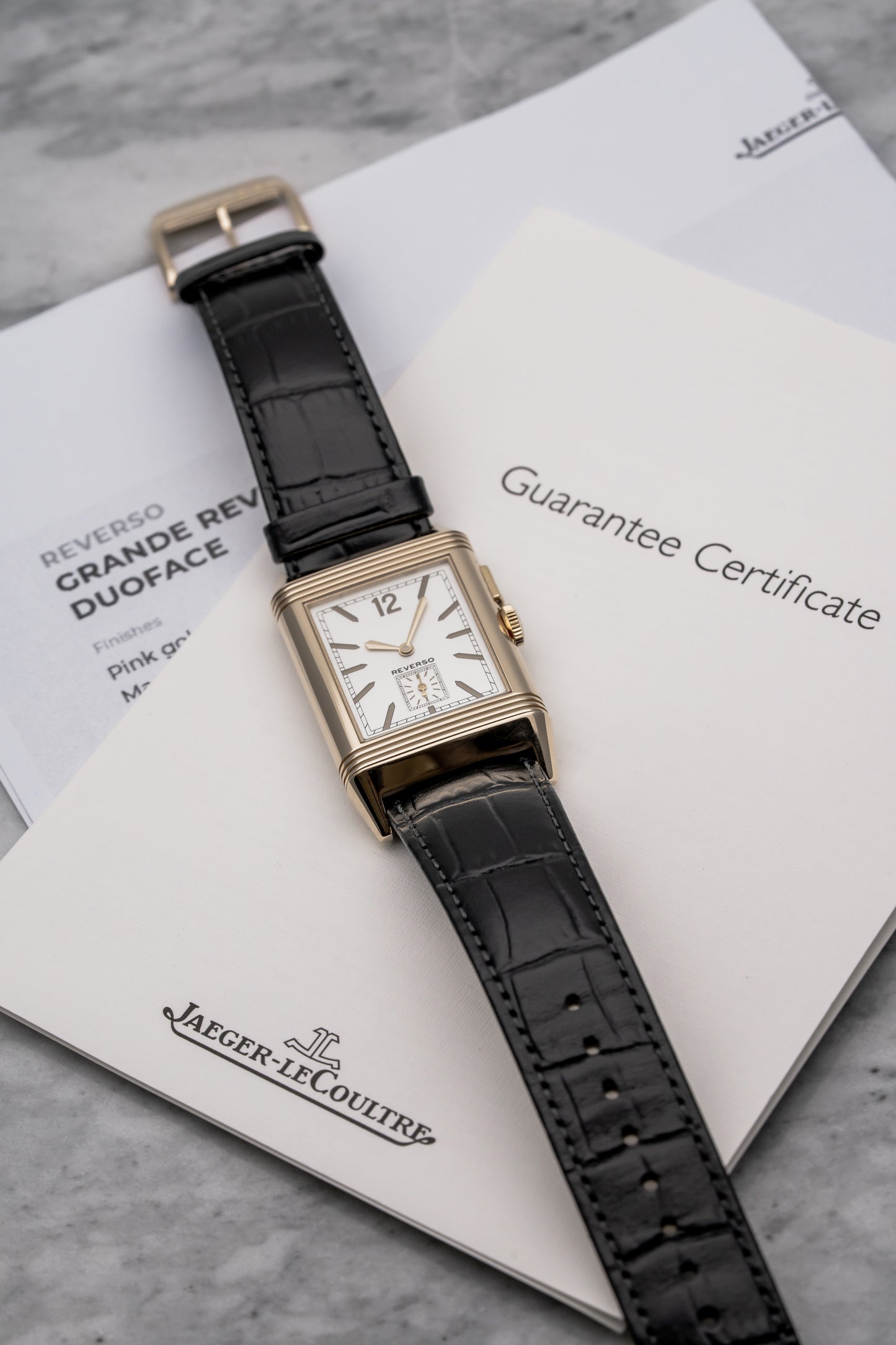 Jaeger-LeCoultre Reverso Duoface Grande Ultrathin Q3782520 Rose Gold, Silver Dial
