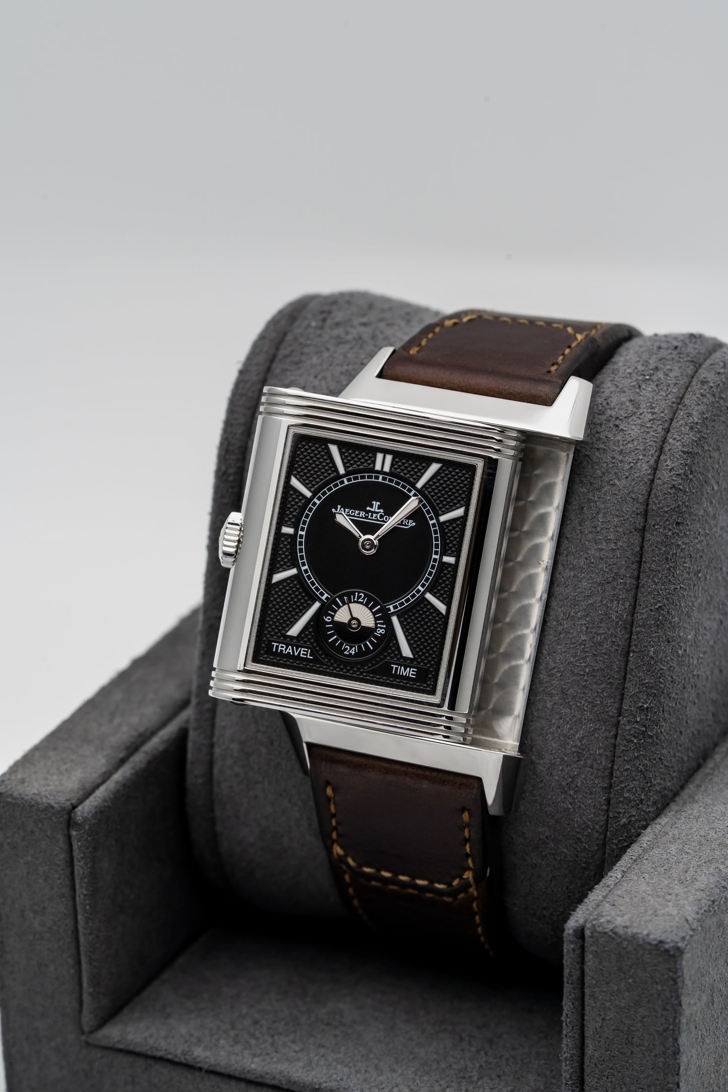 Jaeger-LeCoultre Reverso Grande GMT Duoface Q3848422 – Stainless Steel, Silver & Black Dial