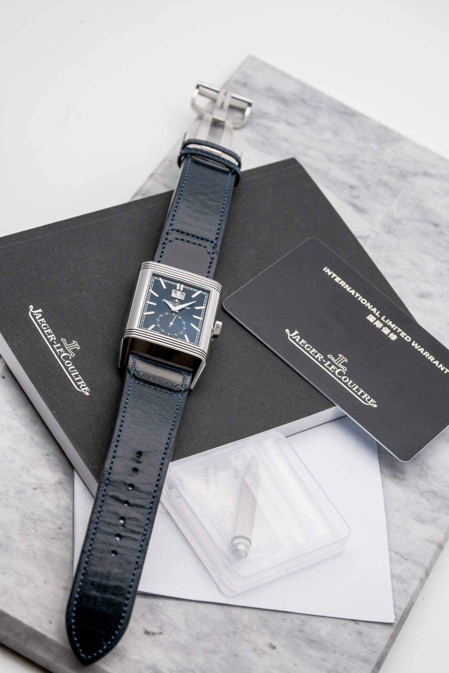 Jaeger-LeCoultre Reverso Tribute Geographic Q714845J Stainless Steel, Blue Dial