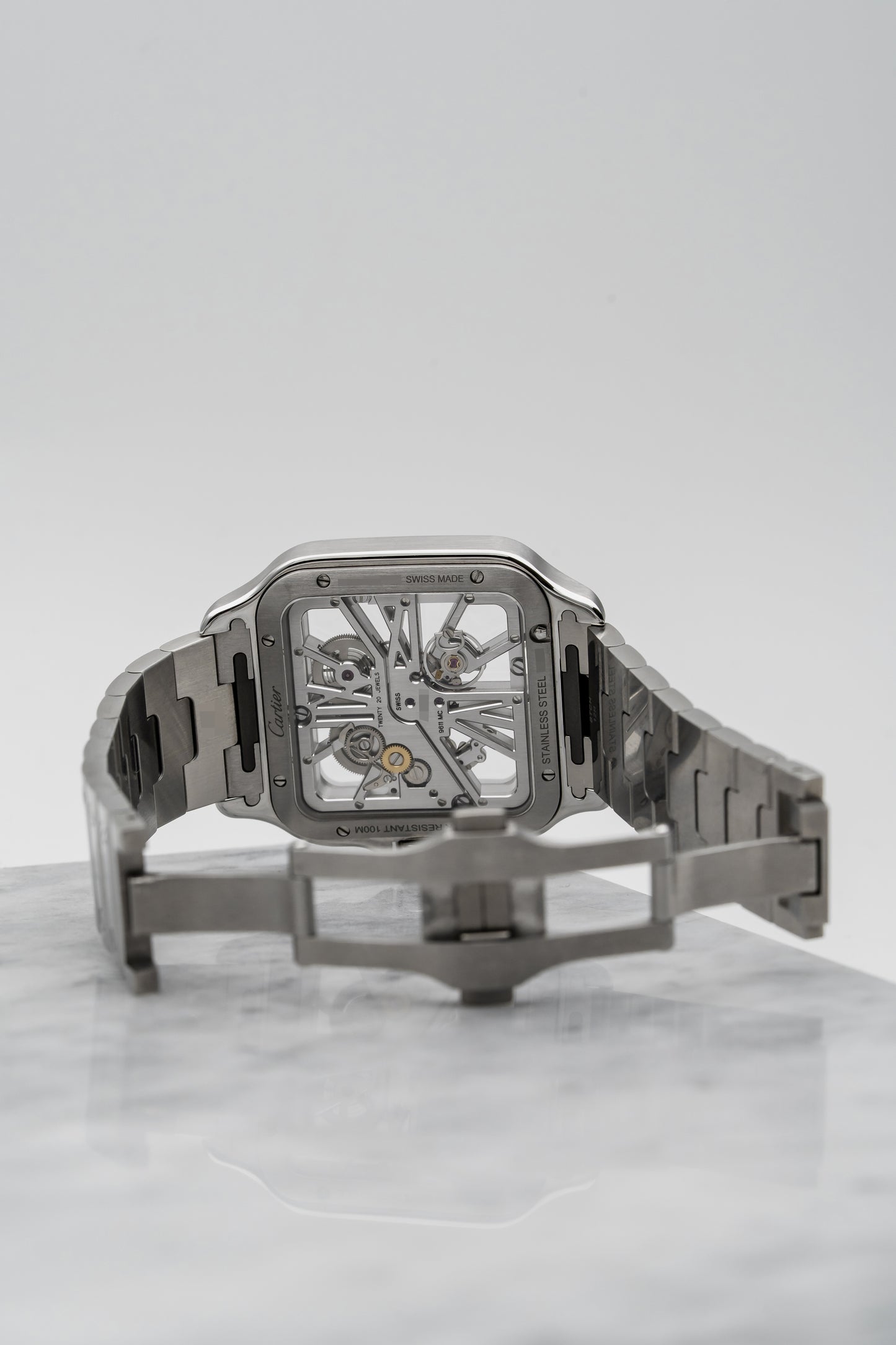 Cartier Santos de Cartier Skeleton WHSA0026 – Stainless Steel, Skeleton Dial