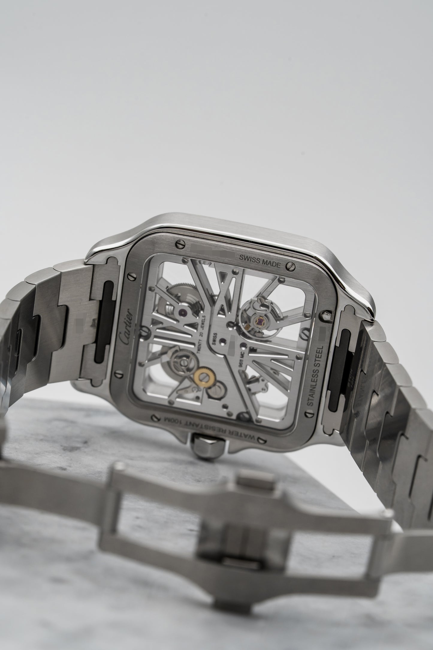 Cartier Santos de Cartier Skeleton WHSA0026 – Stainless Steel, Skeleton Dial