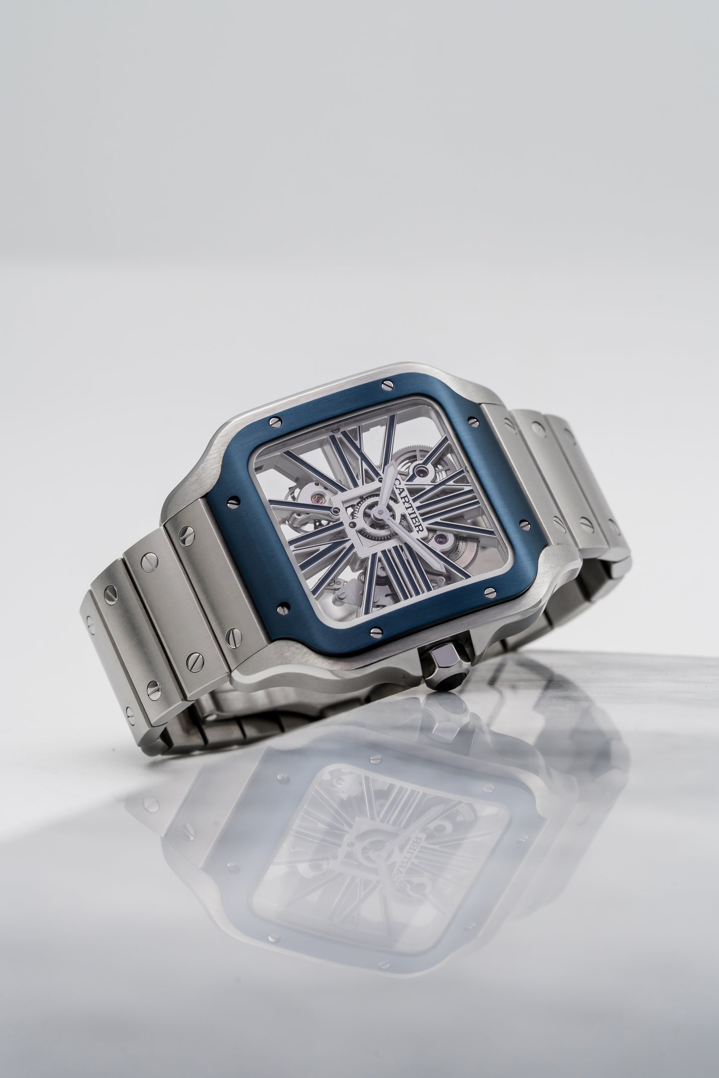 Cartier Santos de Cartier Skeleton WHSA0026 – Stainless Steel, Skeleton Dial