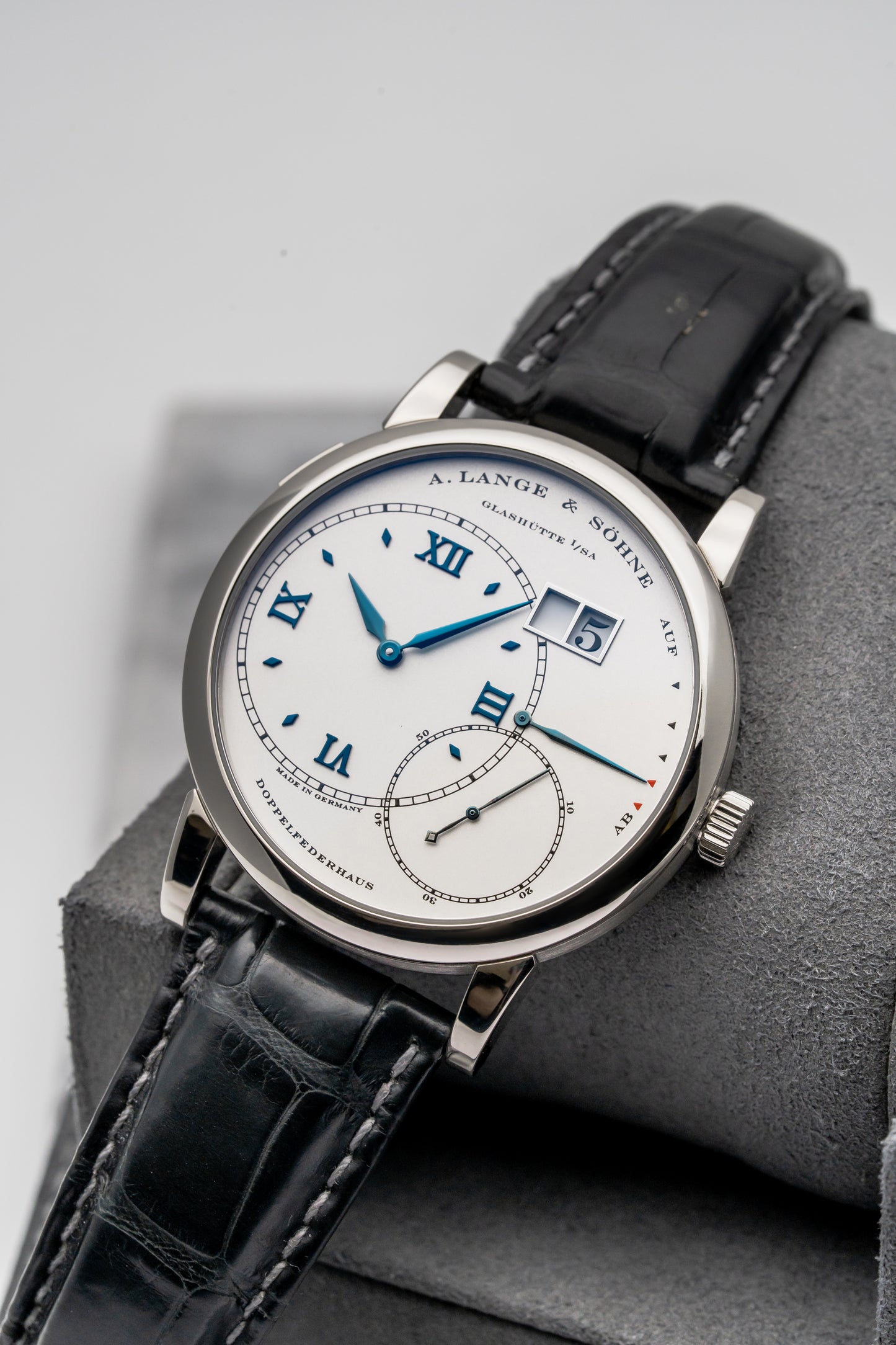 A. Lange & Söhne Lange 1 “Blue Italia” 115.046, Silver Dial