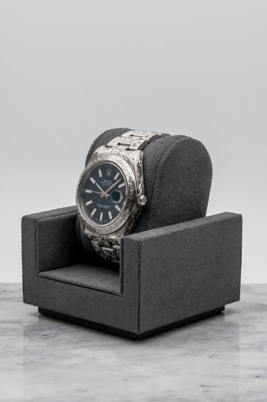 Rolex Datejust 116300 Custom Hand-Engraved Blue Dial