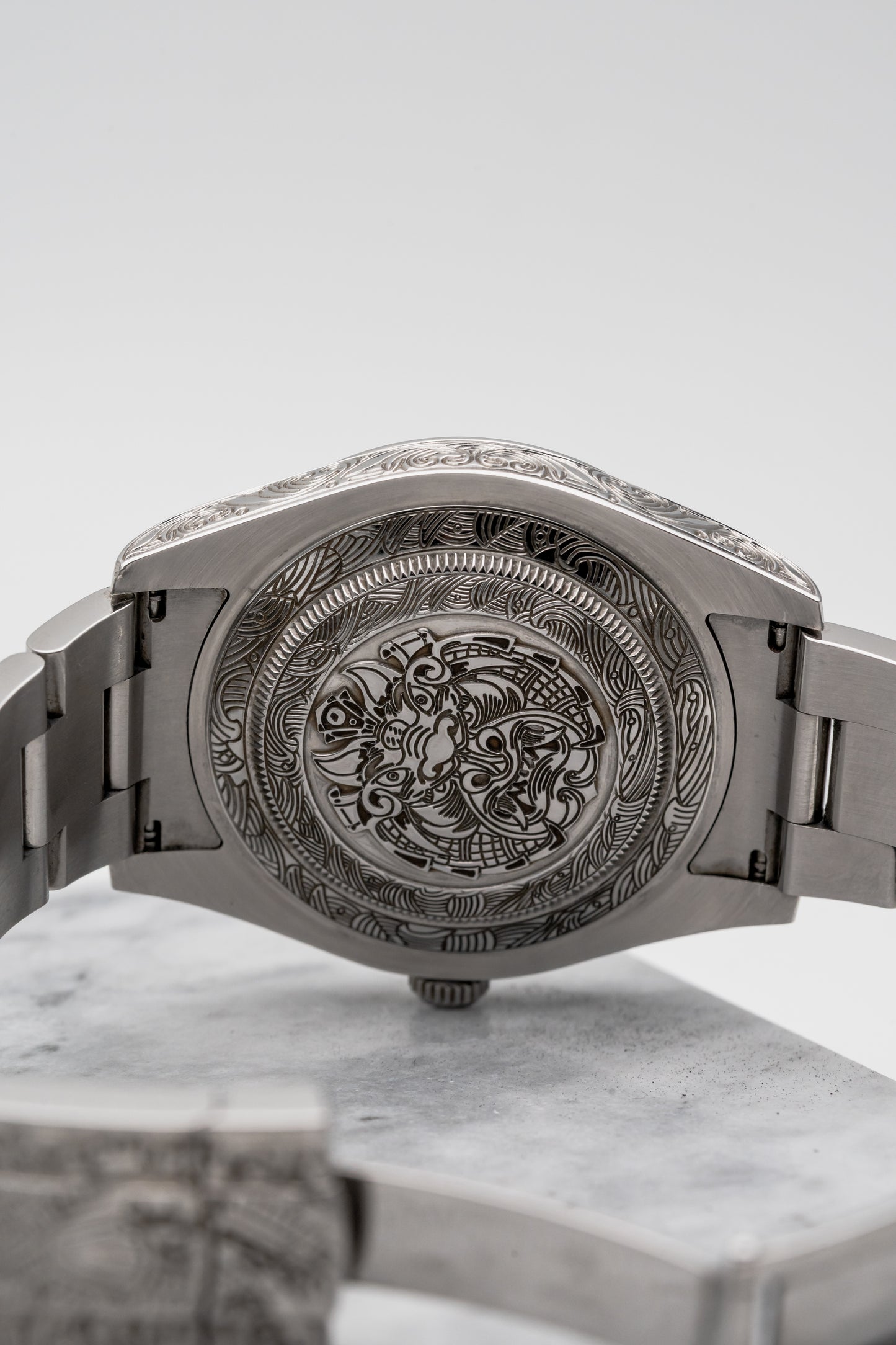 Rolex Datejust 116300 Custom Hand-Engraved Blue Dial