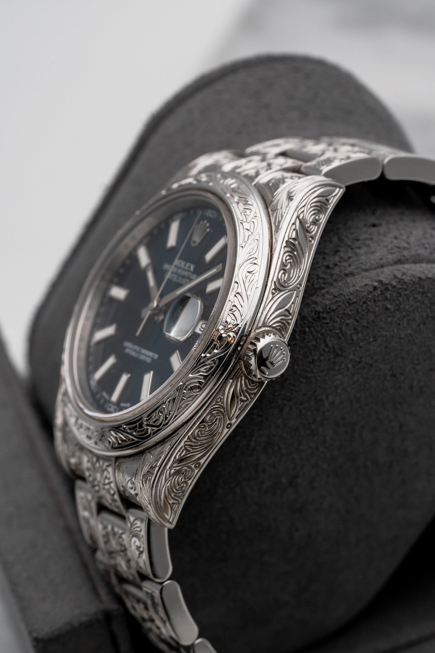 Rolex Datejust 116300 Custom Hand-Engraved Blue Dial