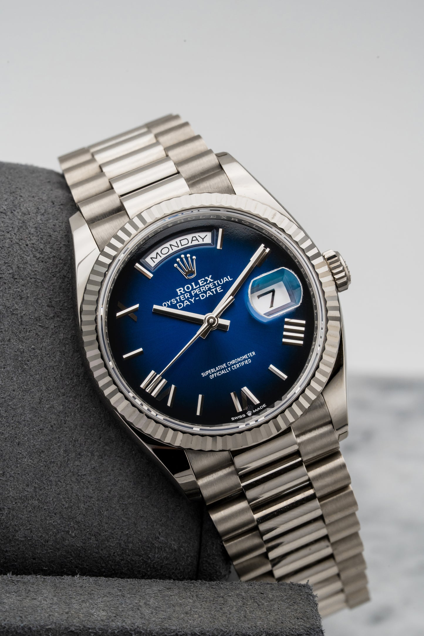 Rolex Day-Date 40 128239 White Gold, Blue Dial