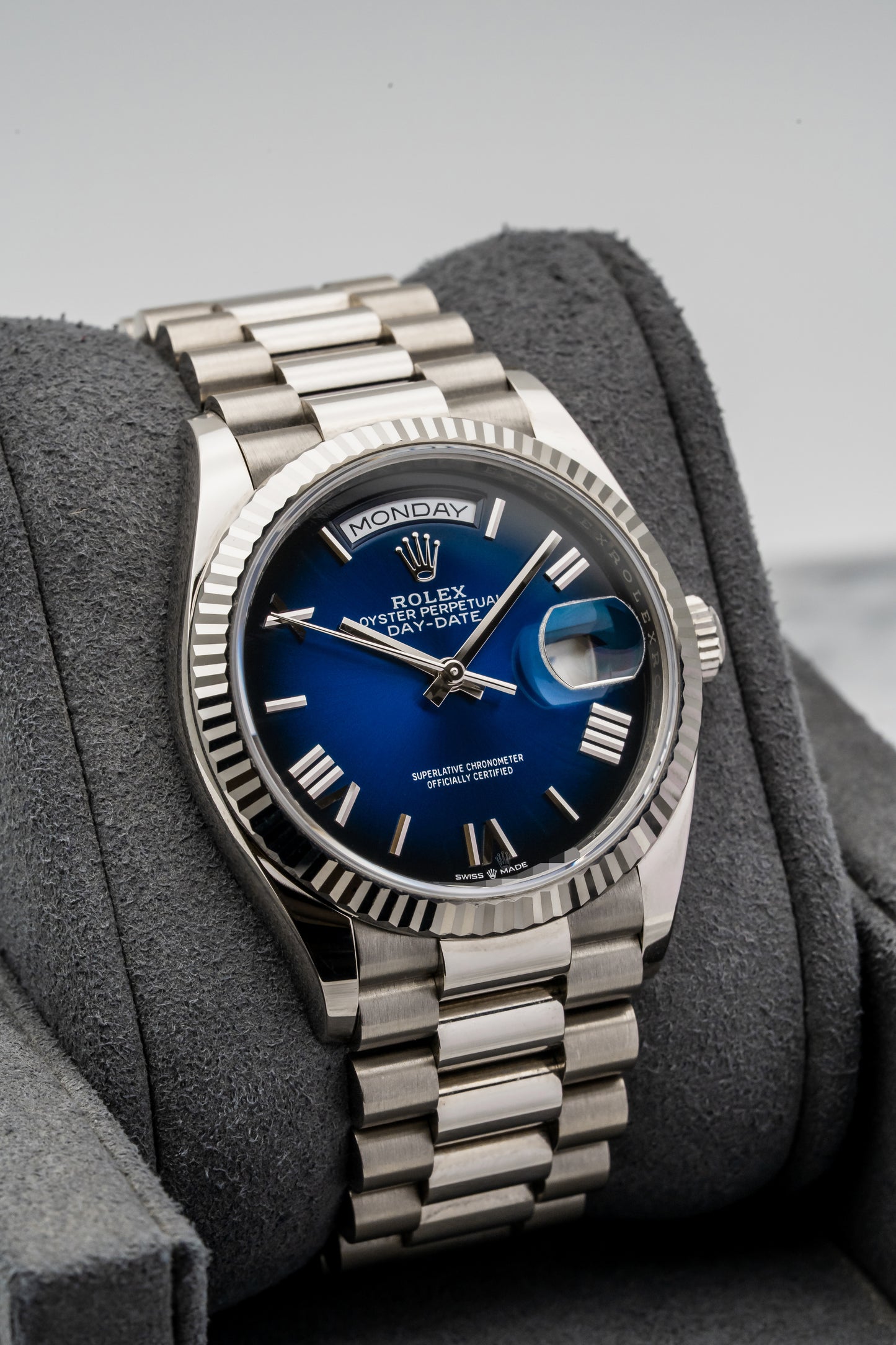 Rolex Day-Date 40 128239 White Gold, Blue Dial