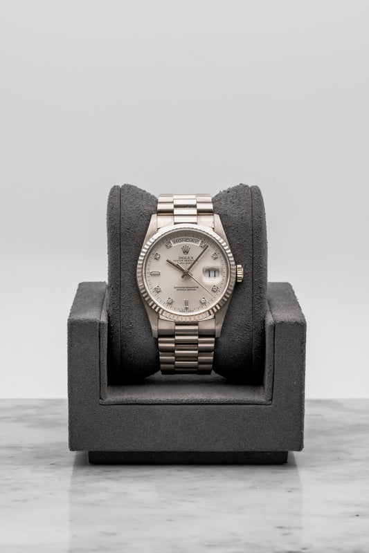 Rolex Day-Date 36 18239 Silver Diamond Dial