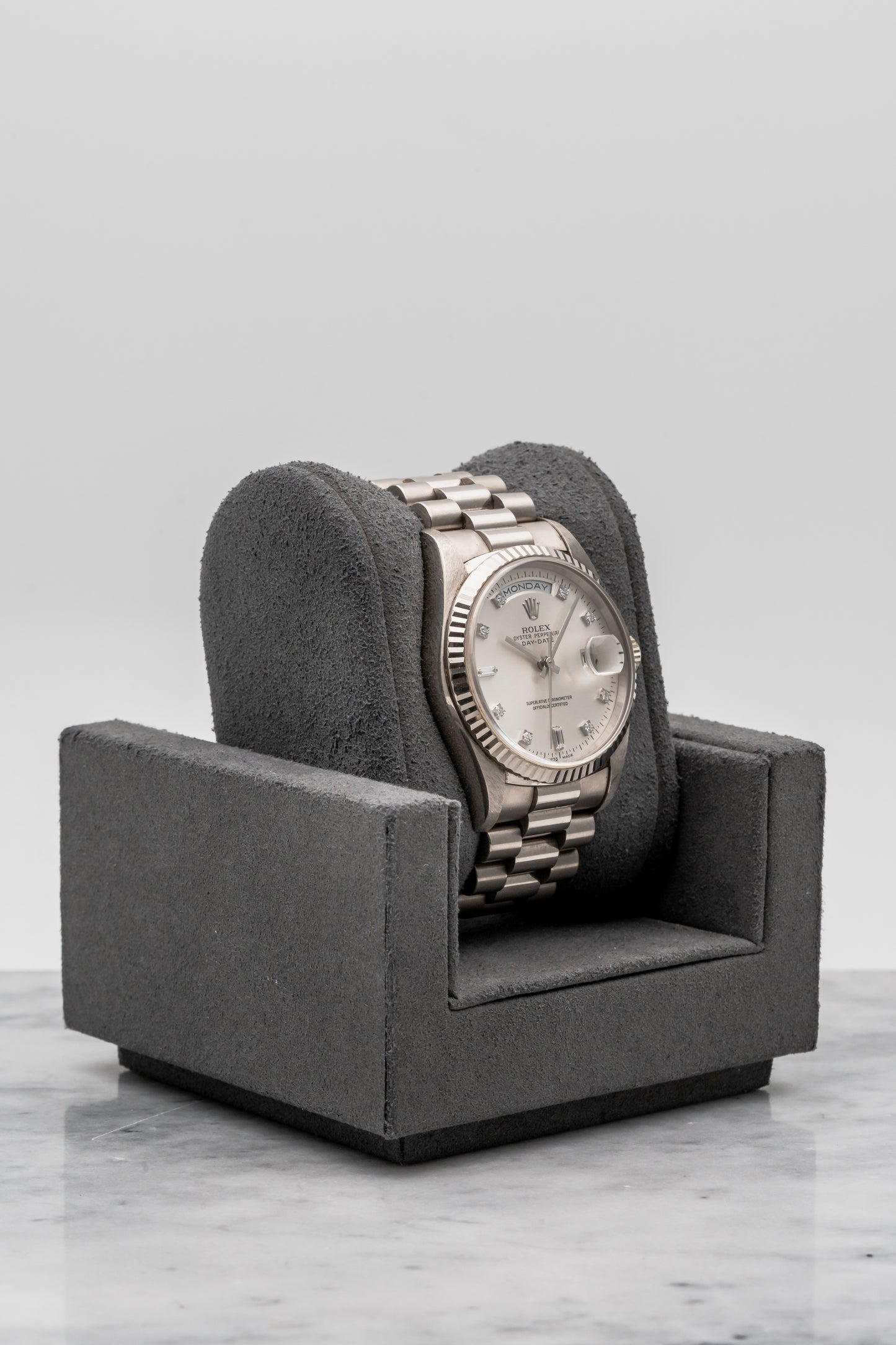 Rolex Day-Date 36 18239 Silver Diamond Dial