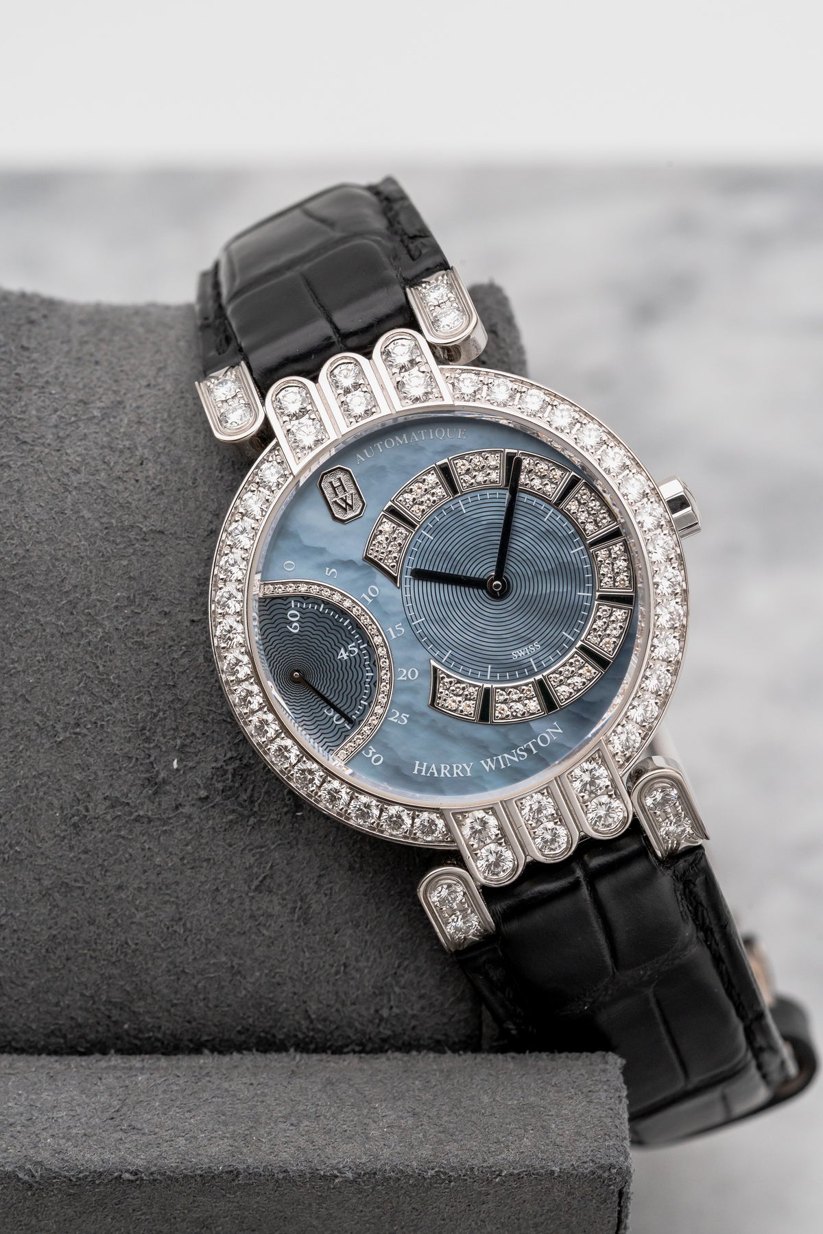Harry Winston Premier 200-MASR37W Blue MOP Dial