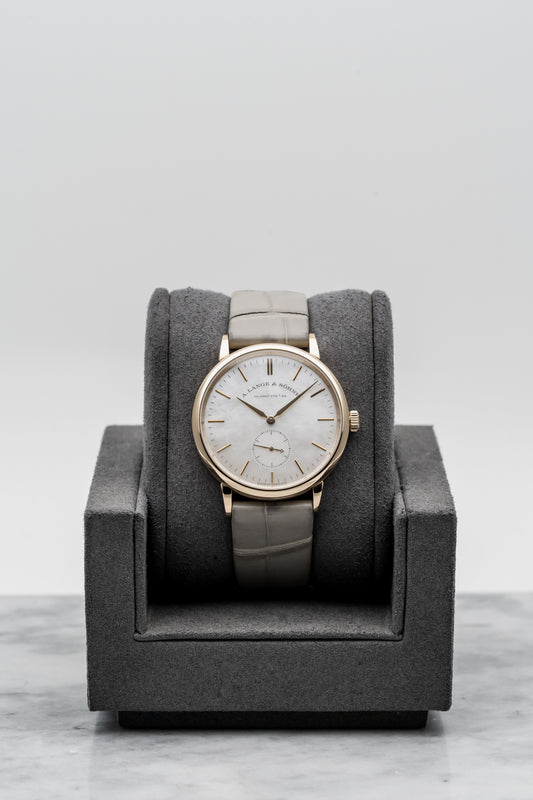 A. Lange & Söhne Saxonia 219.043 – Rose Gold, Mother-of-Pearl Dial