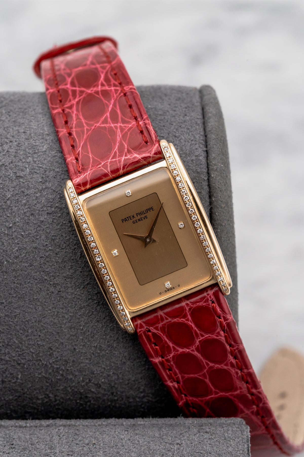 Patek Philippe Gondolo Ladies 2504J Diamond-Set Brown Dial