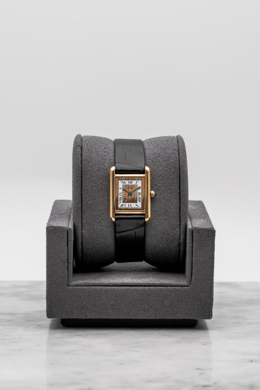 Cartier Tank Must 366001 Gold Striped Dial