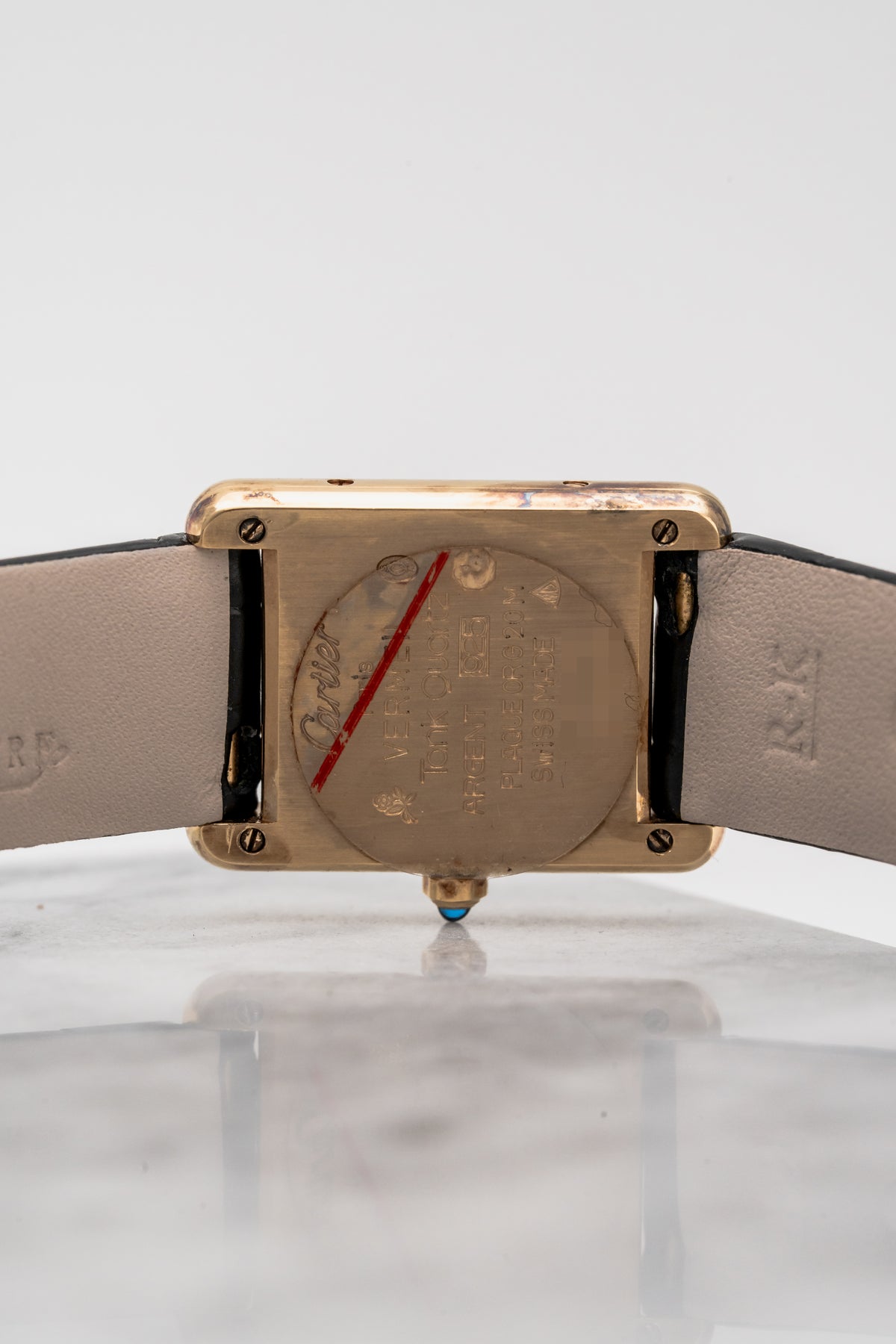 Cartier Tank Must 366001 Gold Striped Dial