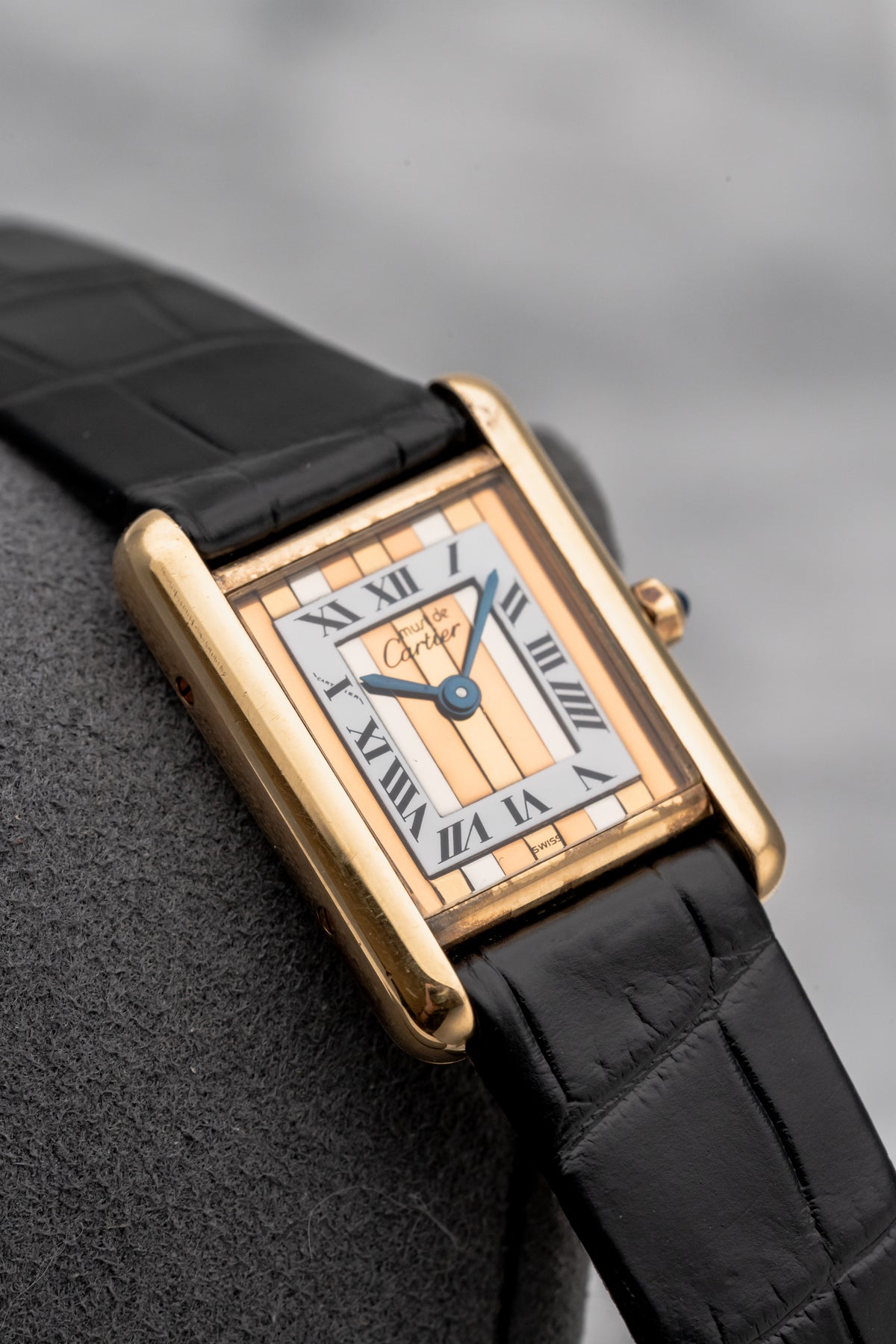 Cartier Tank Must 366001 Gold Striped Dial