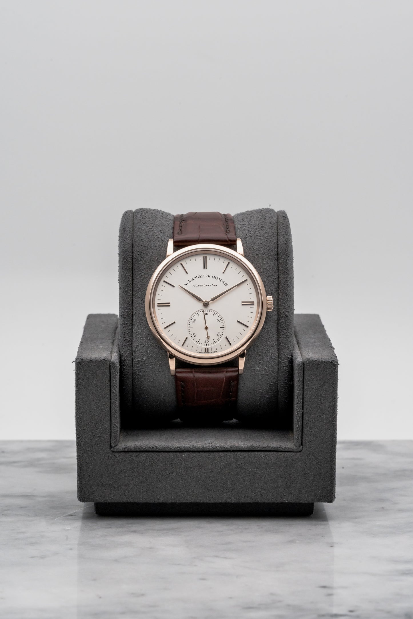 A. Lange & Söhne Saxonia Automatic 380.033, Silver Dial, Rose Gold