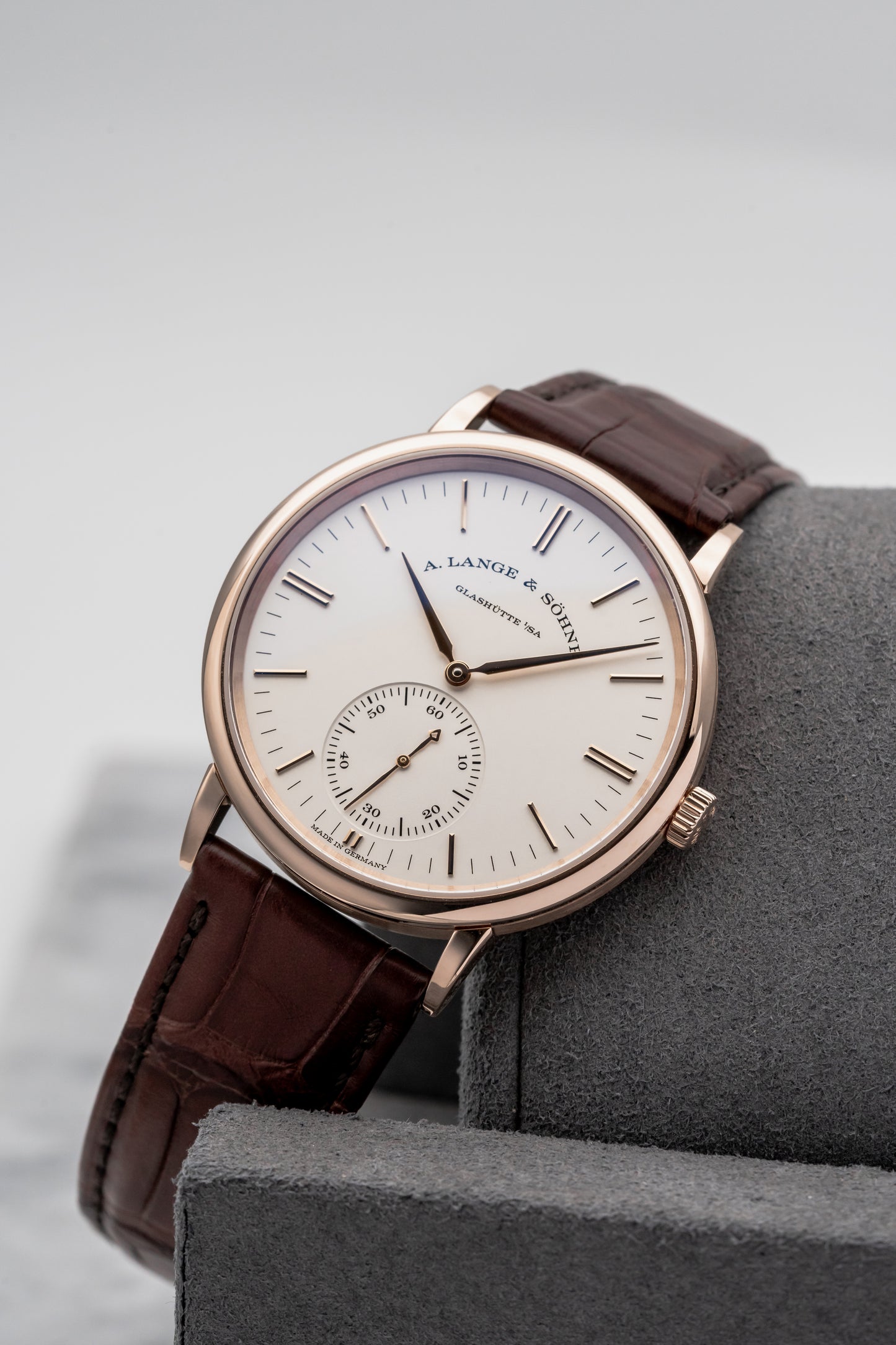 A. Lange & Söhne Saxonia Automatic 380.033, Silver Dial, Rose Gold