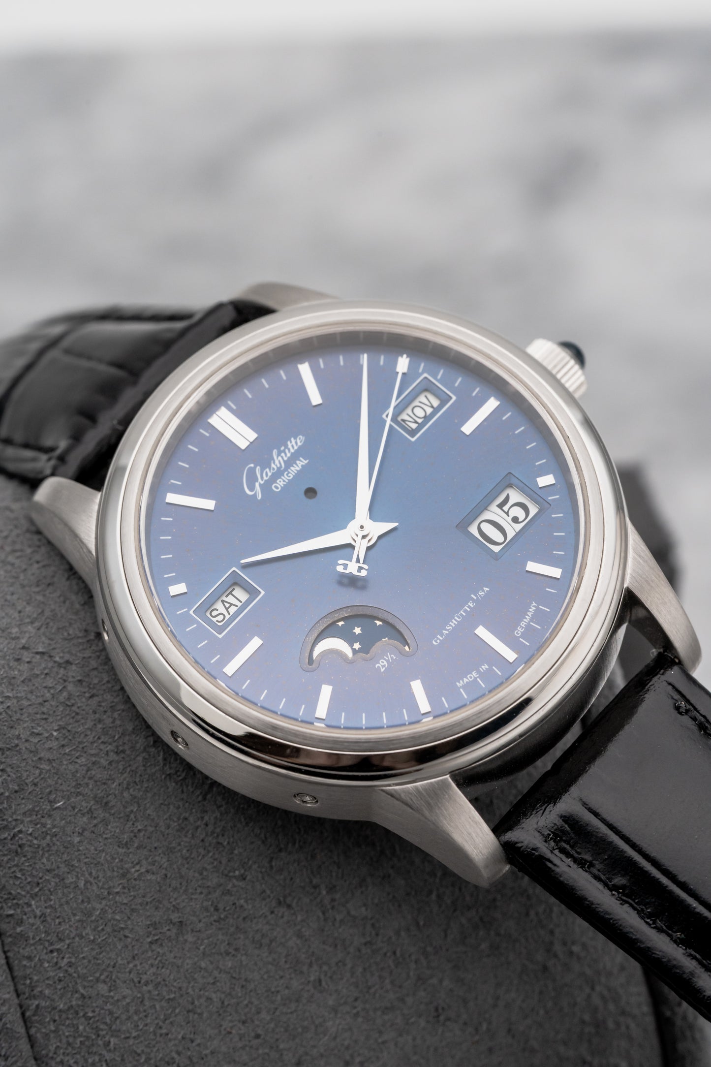 Glashütte Original Senator Perpetual Calendar 39-50-08-15-04, Blue Dial
