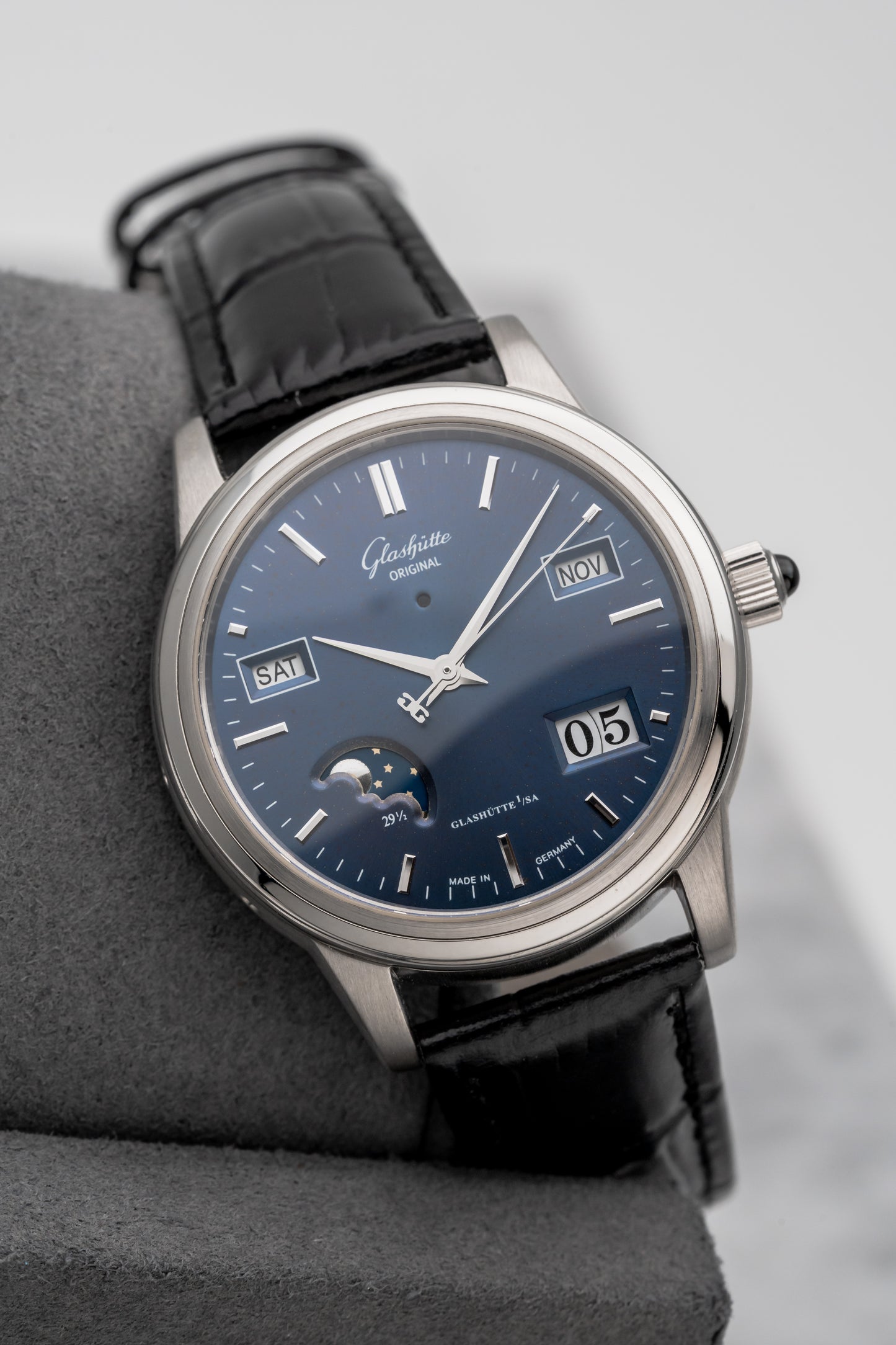 Glashütte Original Senator Perpetual Calendar 39-50-08-15-04, Blue Dial