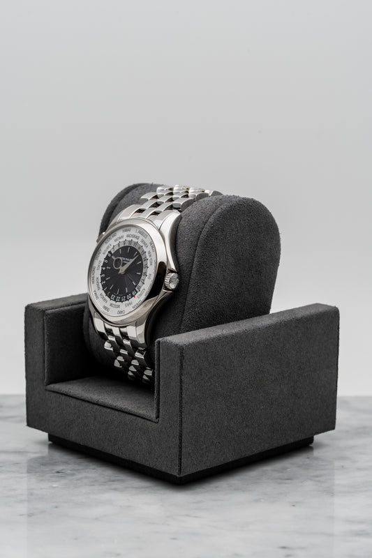 Patek Philippe World Time 5130/1G White Gold, Black Guilloché Dial
