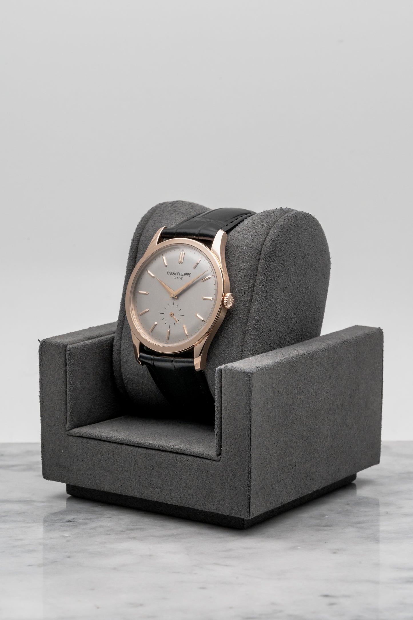 Patek Philippe Calatrava 5196R-001 Silver Dial, Black Strap