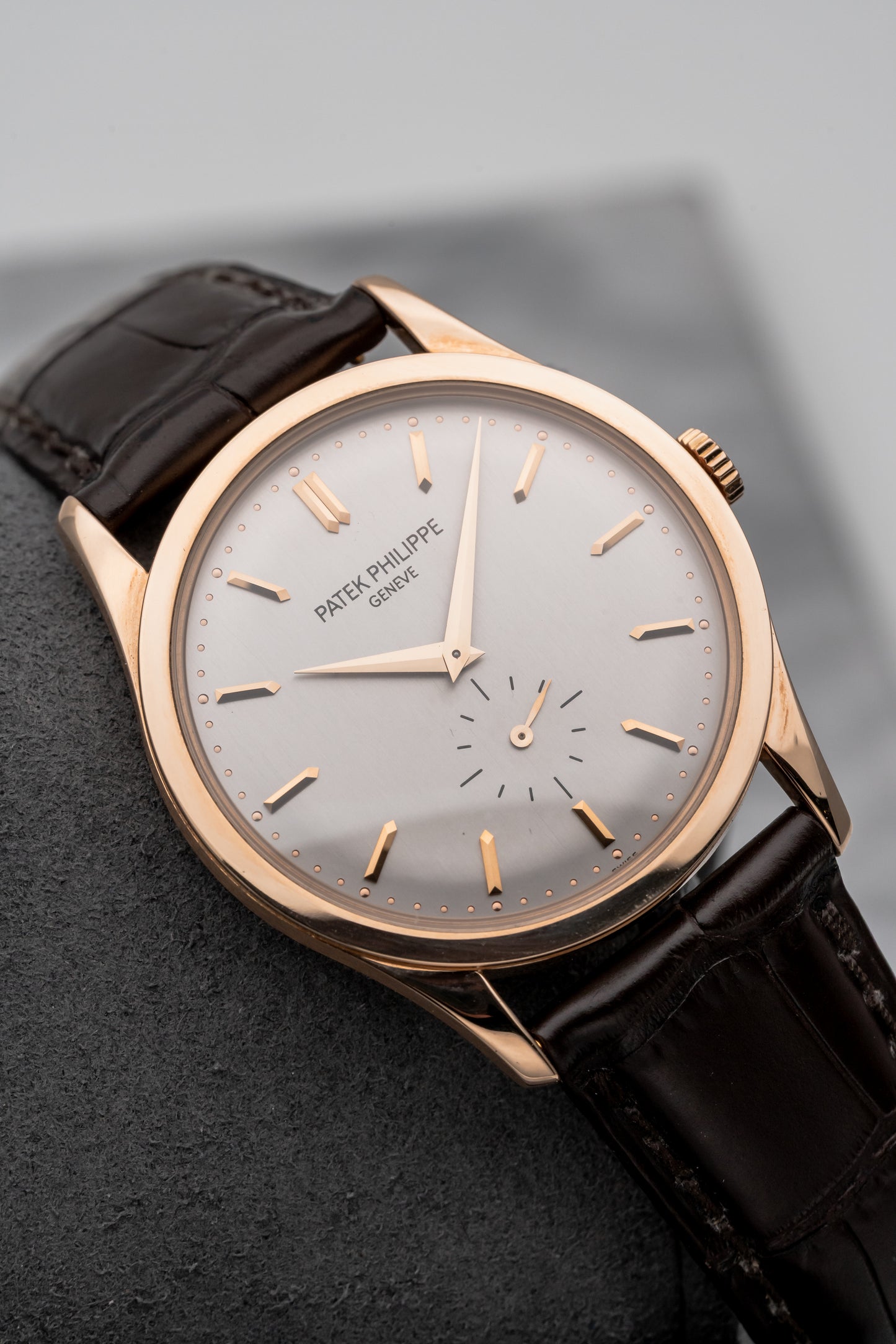 Patek Philippe Calatrava 5196R-001 Silver Dial, Brown Strap