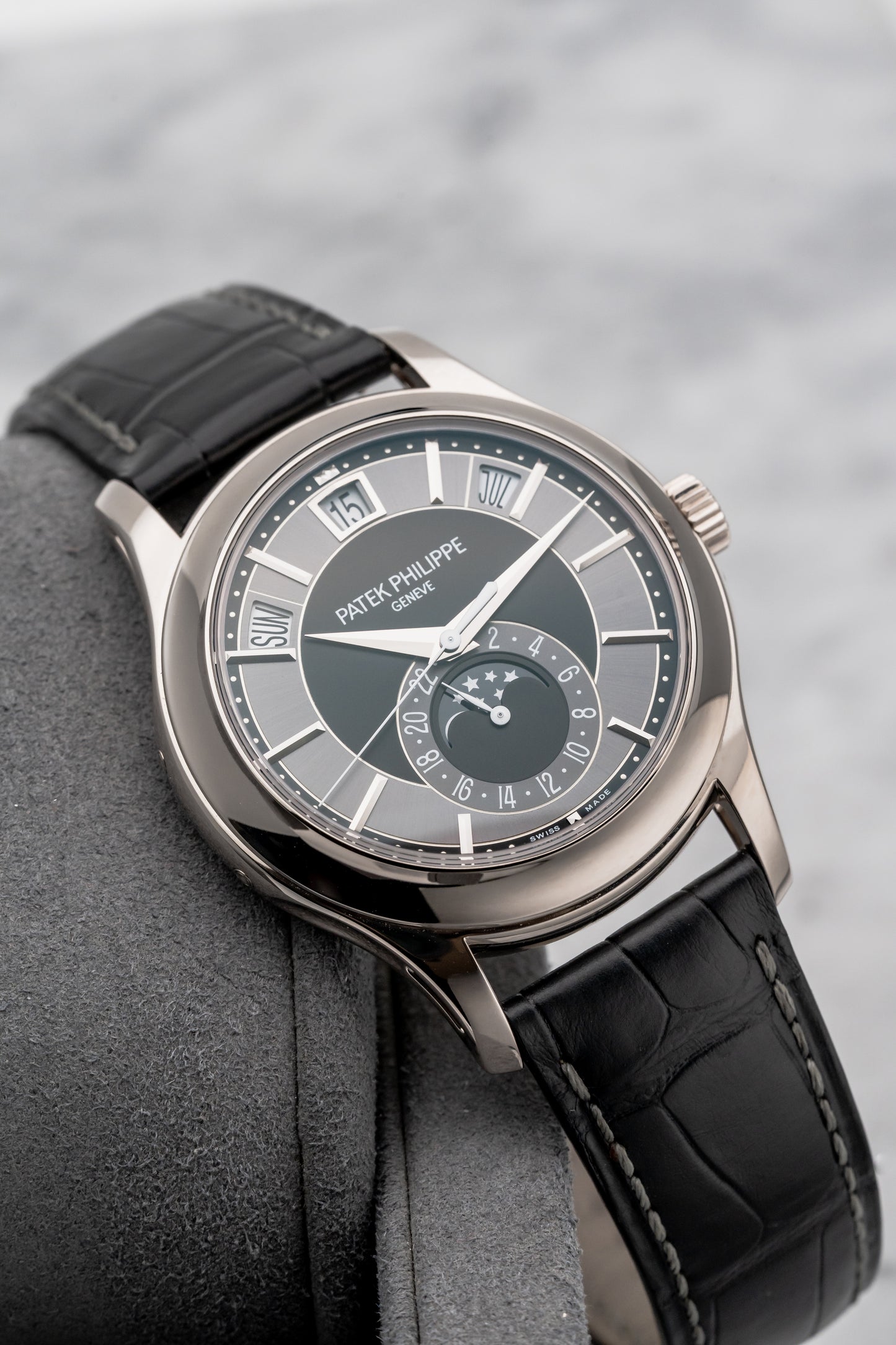 Patek Philippe Annual Calendar 5205G-010, Black/Slate Dial, White Gold