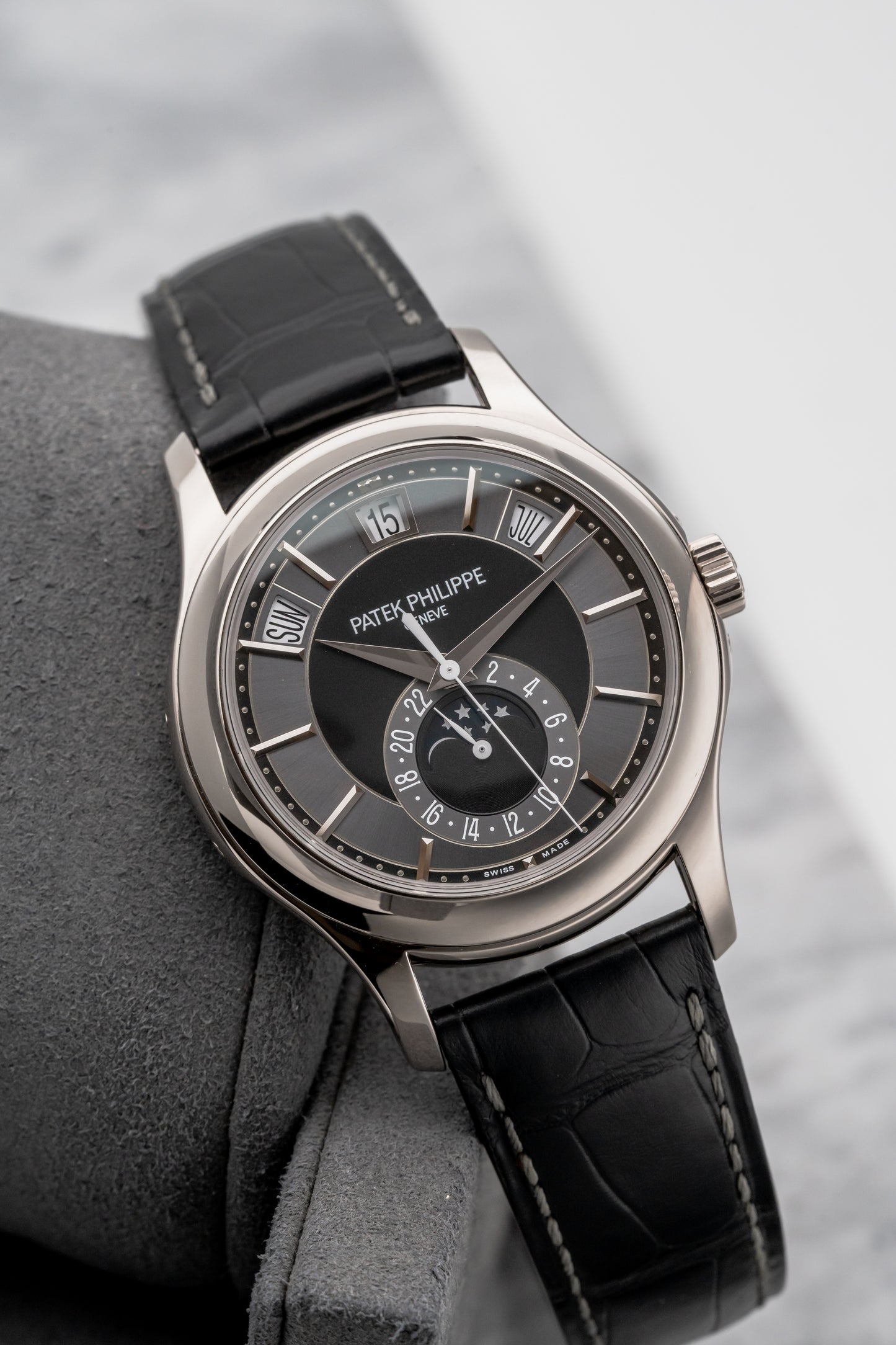 Patek Philippe Annual Calendar 5205G-010, Black/Slate Dial, White Gold