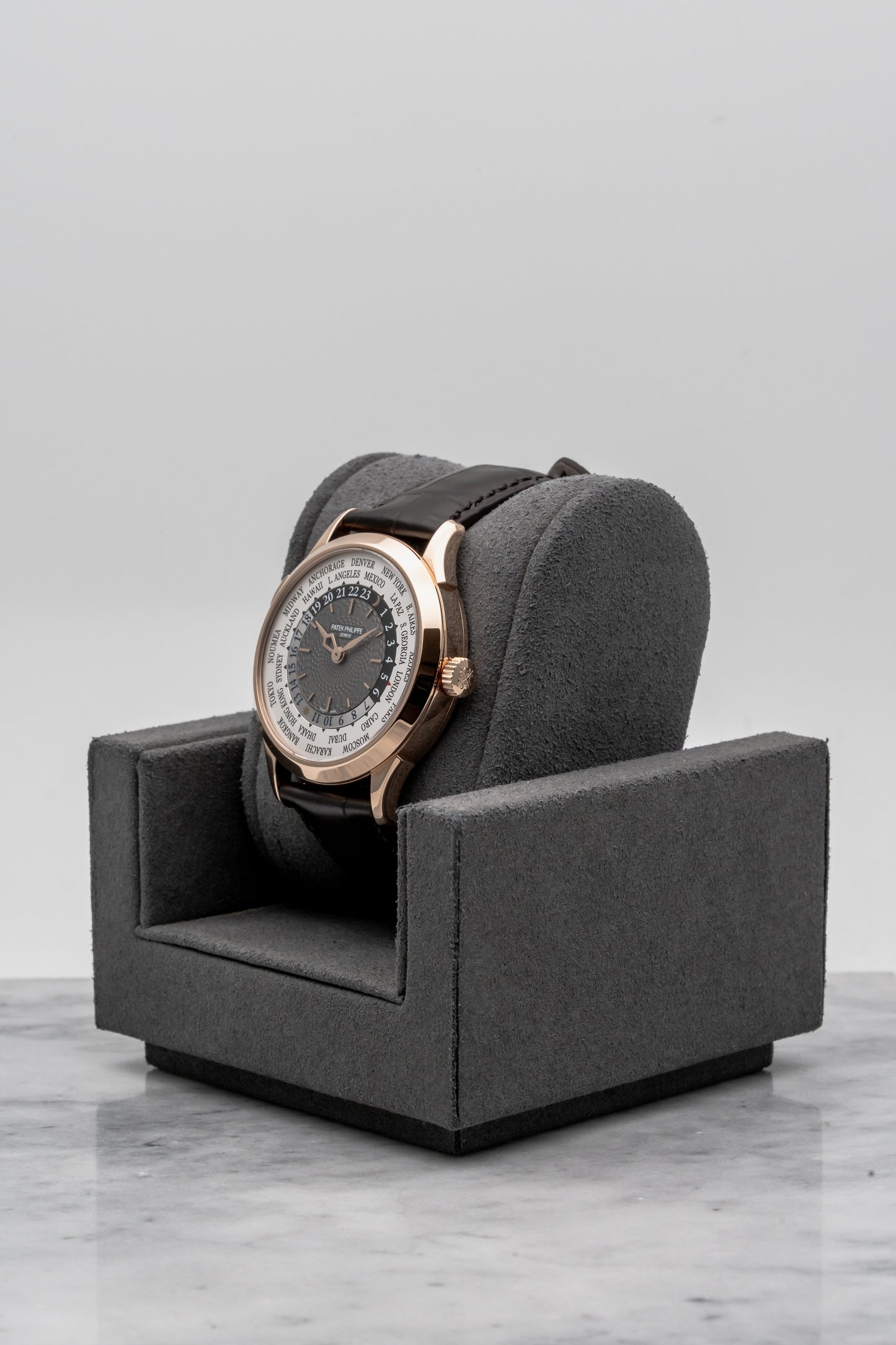 Patek Philippe World Time 5230R-001 Rose Gold Grey Guilloché Dial