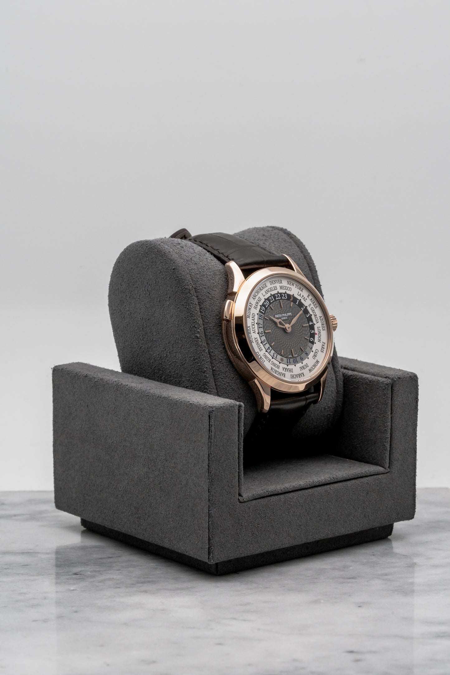 Patek Philippe World Time 5230R-001 Rose Gold Grey Guilloché Dial