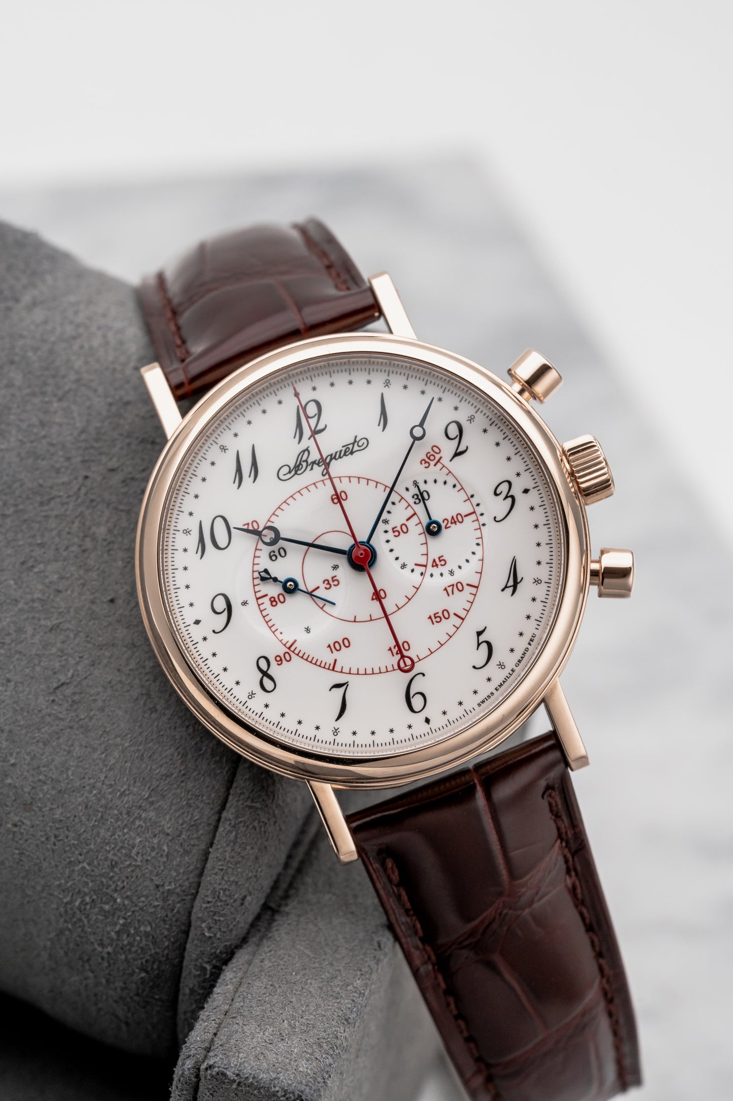 Breguet Classique Chronograph 5247BR/29/9V6, Grand Feu Enamel Dial, Rose Gold