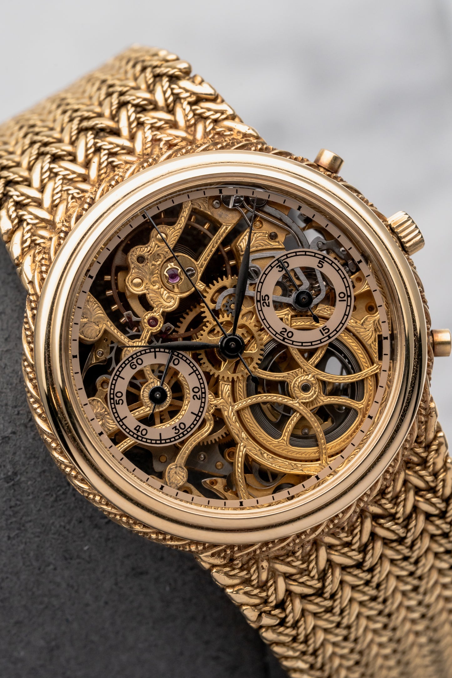 Audemars Piguet Chronograph Openworked 5556BA 18K Yellow Gold