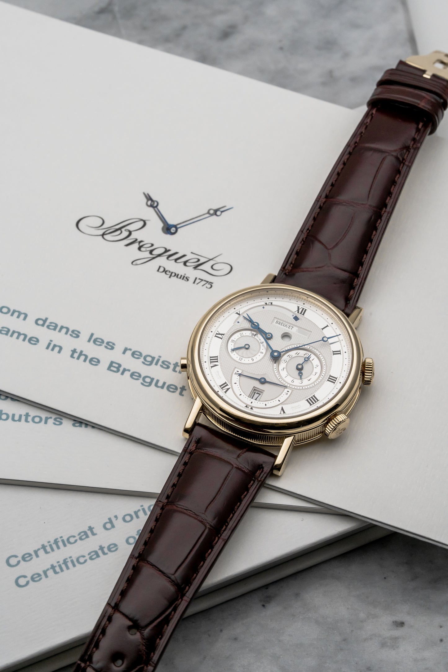 Breguet Classique Le Réveil du Tsar 5707BA/12/9V6 Yellow Gold, Silver Guilloché Dial